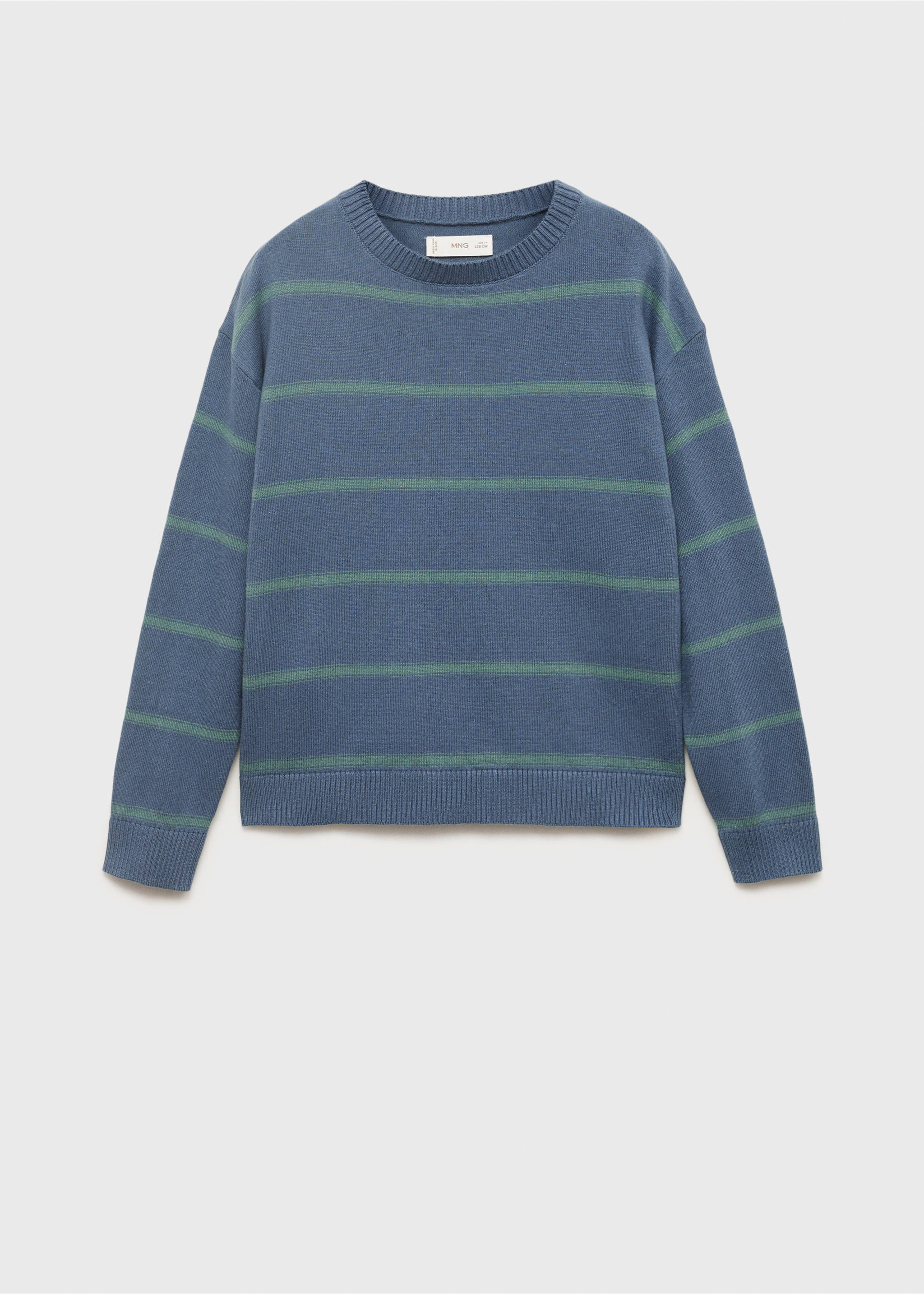 Striped cotton-blend sweater - Article without model, Blue. Ref: 87097682-00.