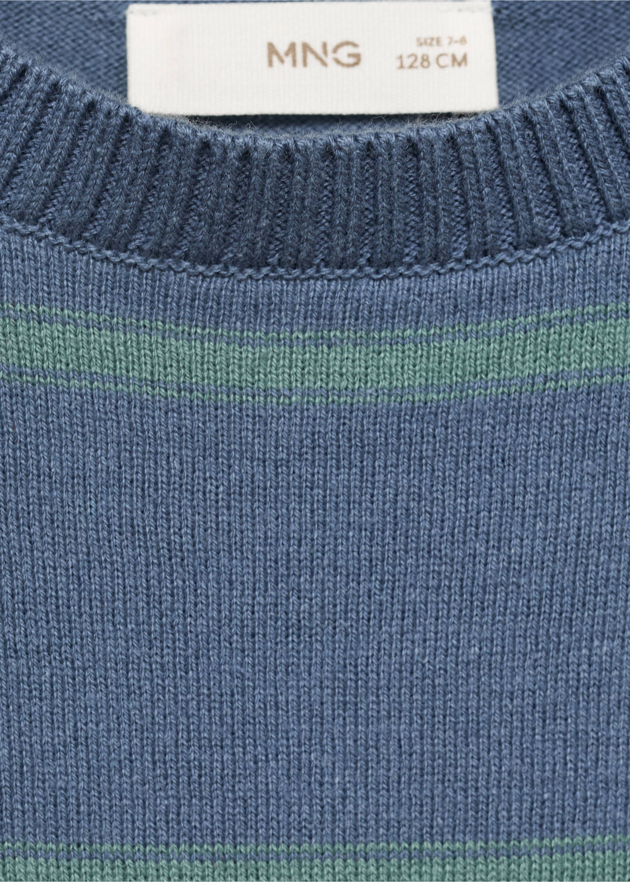 Striped cotton-blend sweater - Details of the article 0, Blue. Ref: 87097682-00.