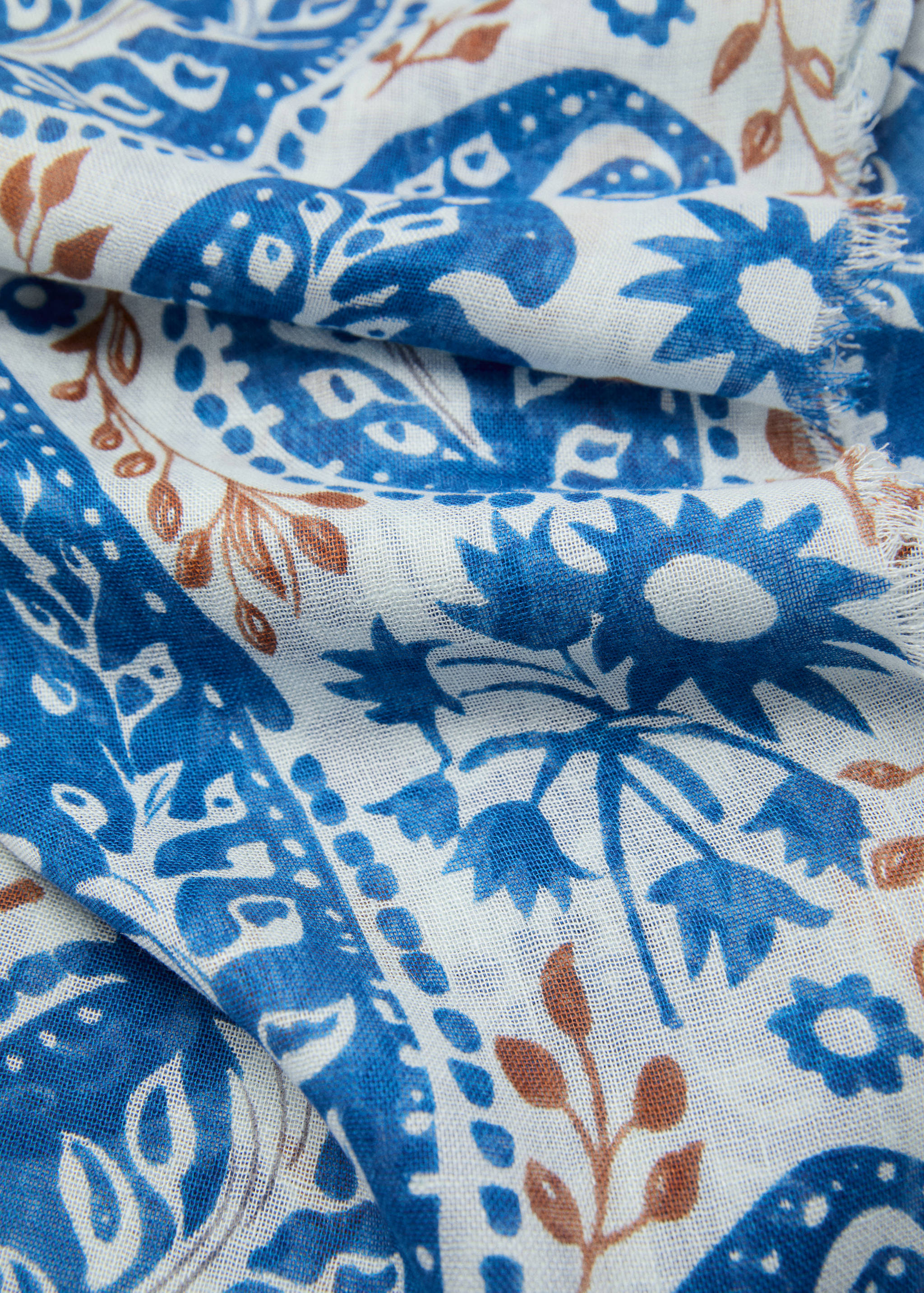 Linen-blend paisley scarf - Medium plane