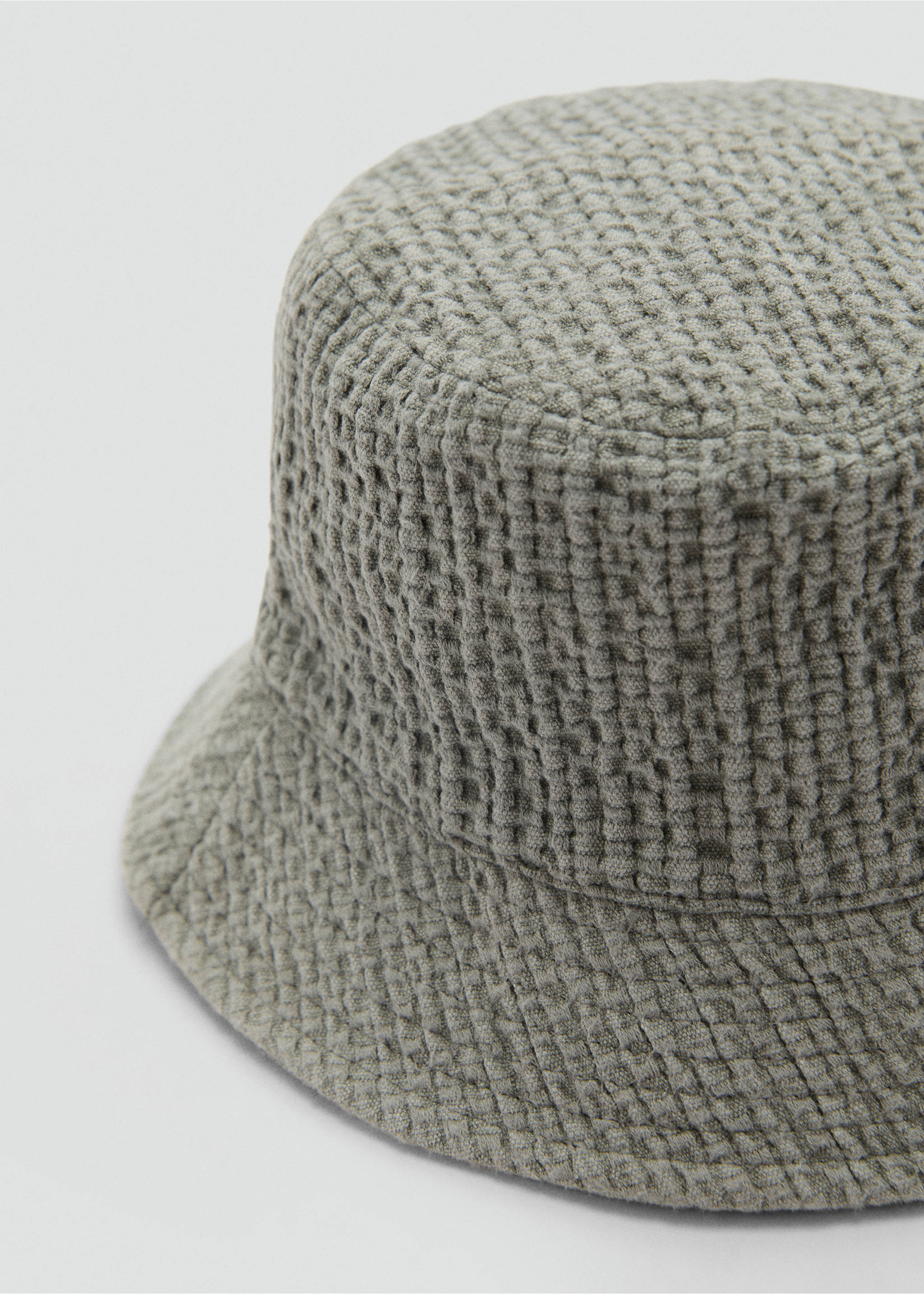 Strukturierter Bucket Hat aus Baumwolle - Mittlere Ansicht, Grün. Ref: 87097687-00.