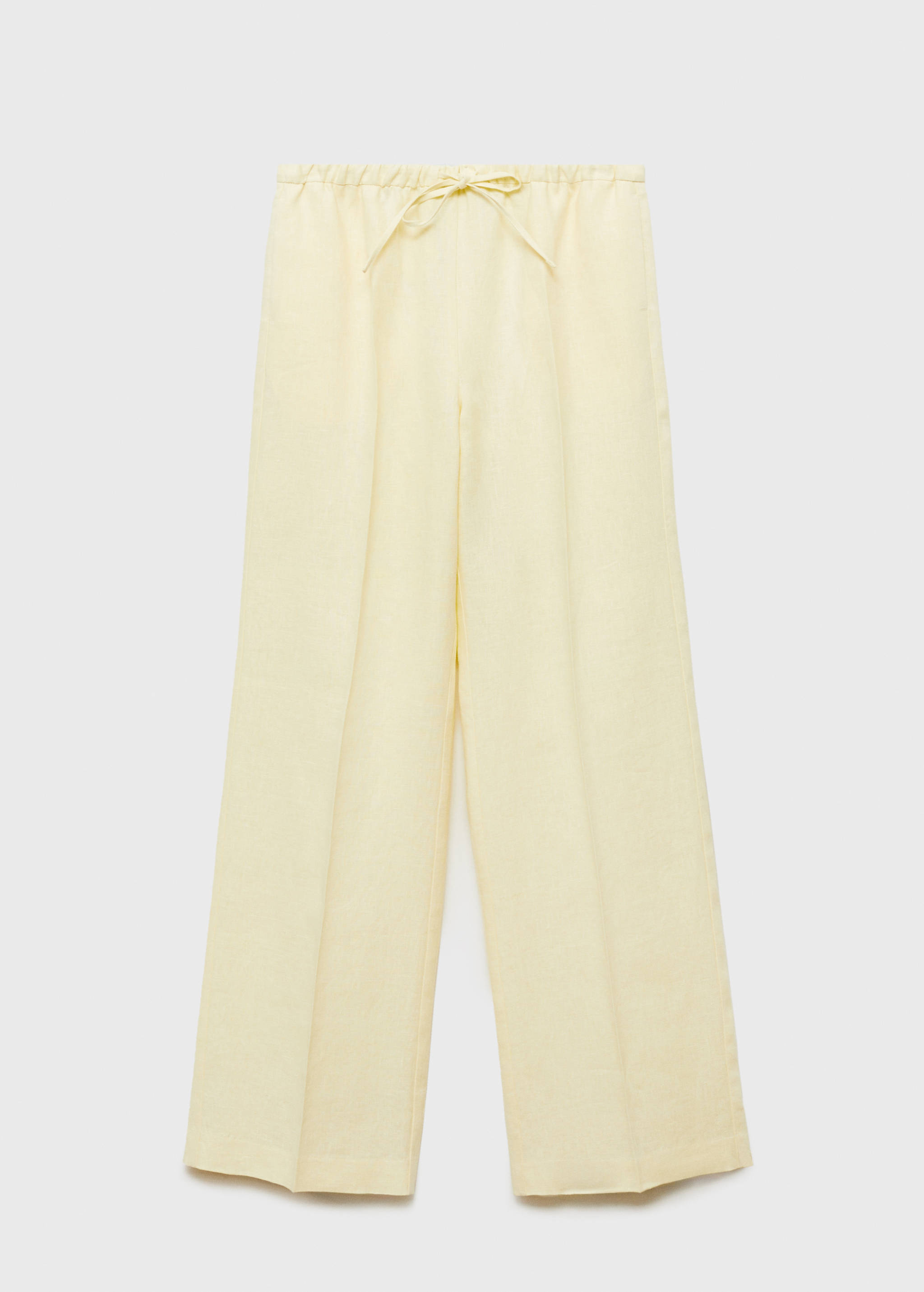Straight-fit linen trousers with bow - Article without model