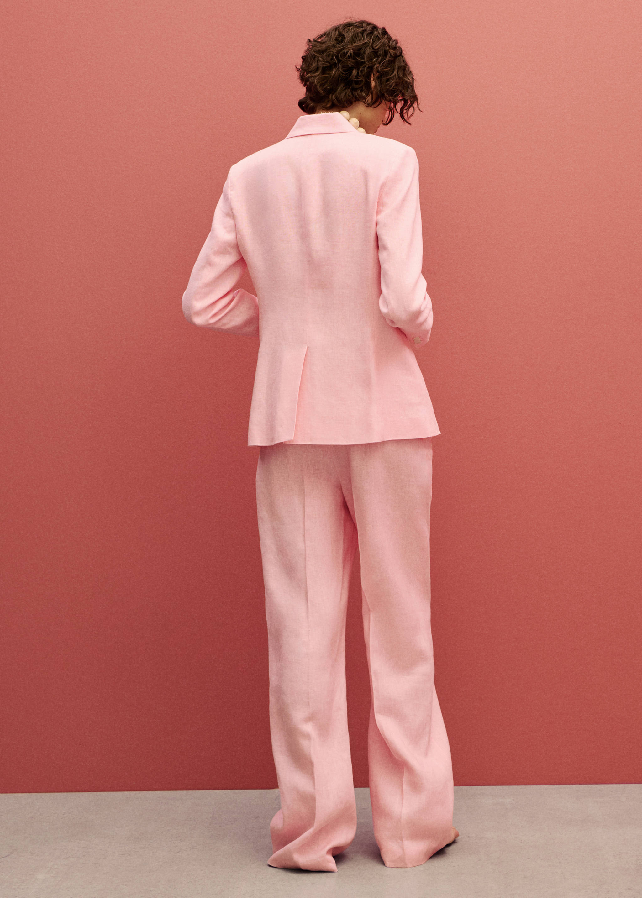 Straight-fit linen trousers with bow - Reverse of the article