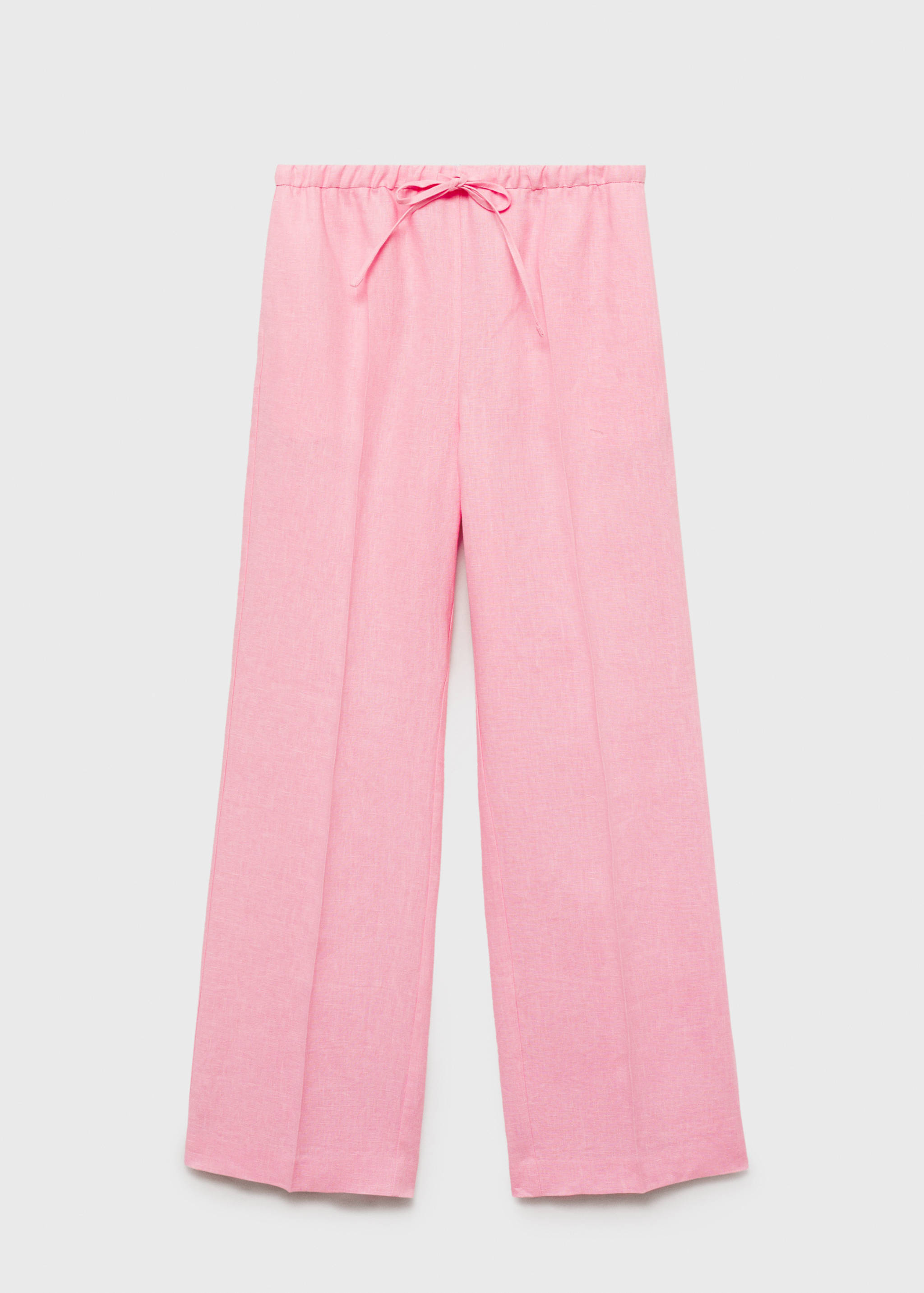 Straight-fit linen trousers with bow - Article without model