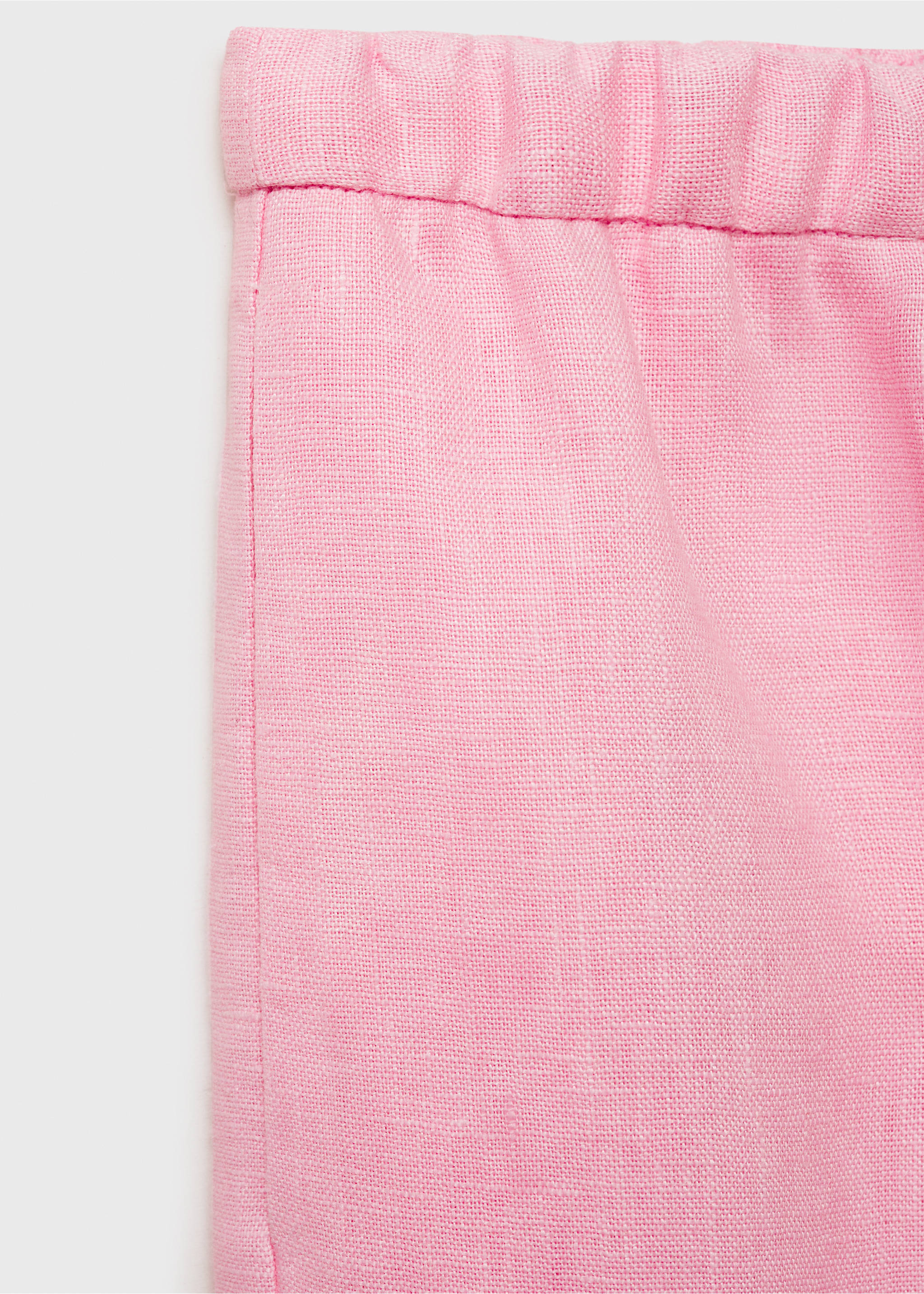 Calças retas de linho com laço - Pormenor do artigo 8, Rosa-claro. Ref: 87097691-00.