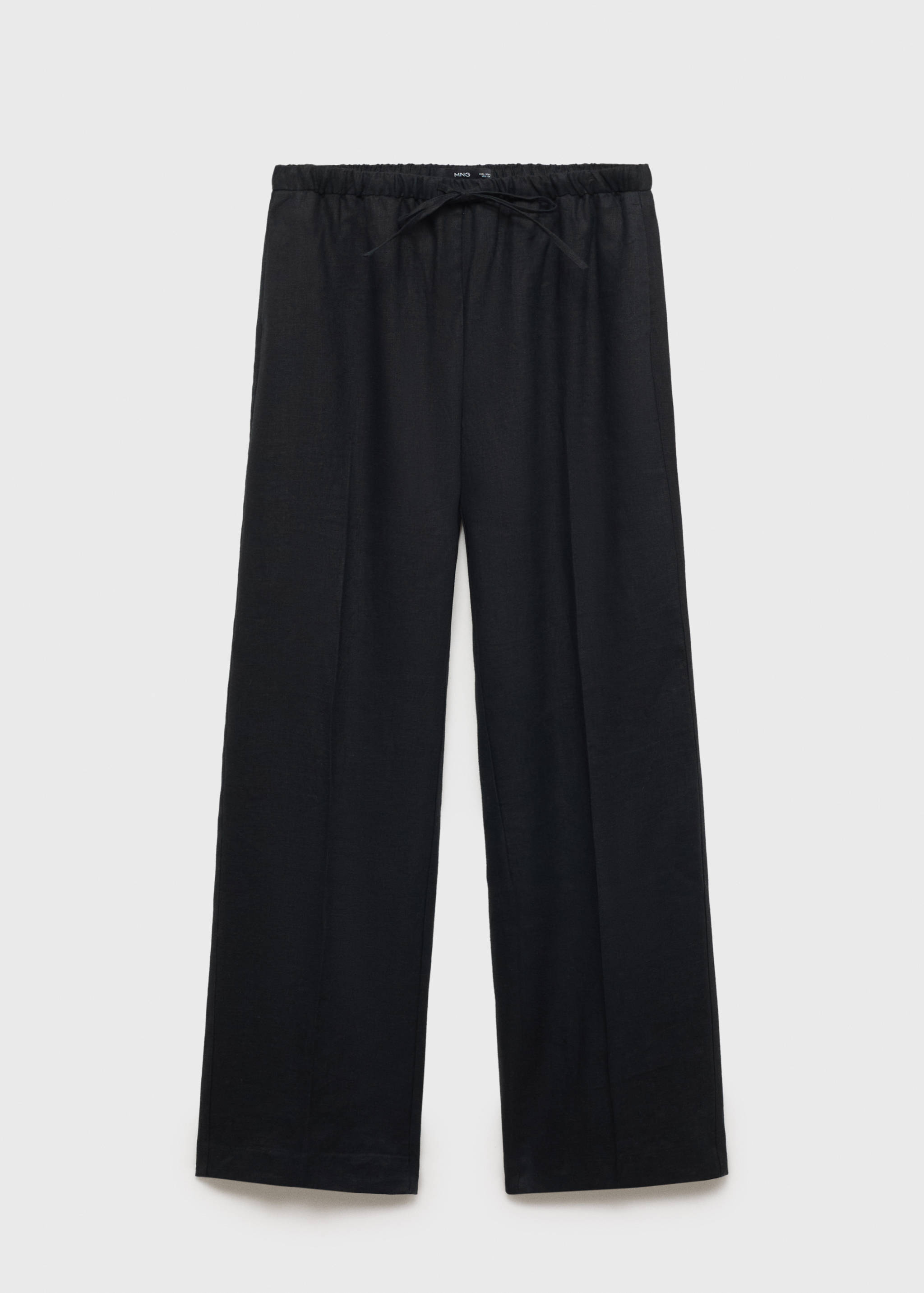 Straight-fit linen trousers with bow - Article without model