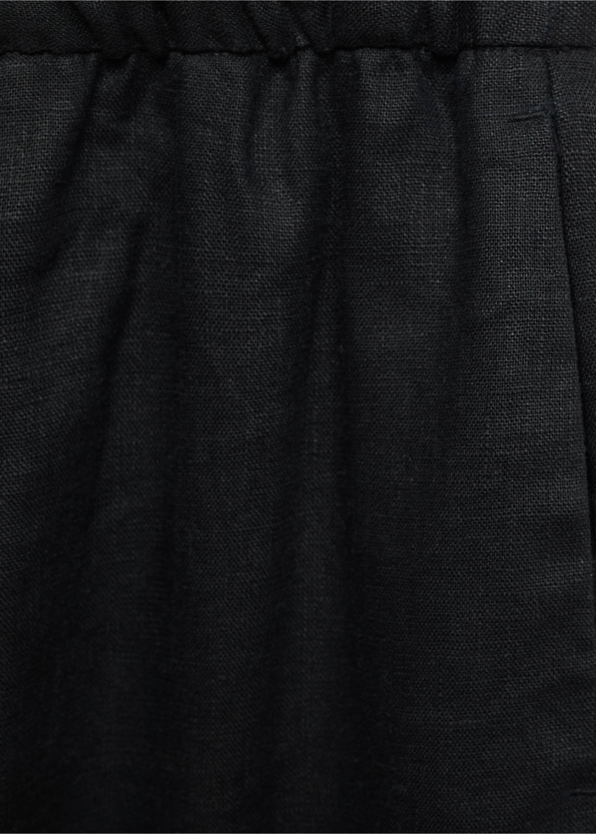 Egyenes szabású szalagos lennadrág - A termék adatai 0, Fekete. Ref: 87097691-00.