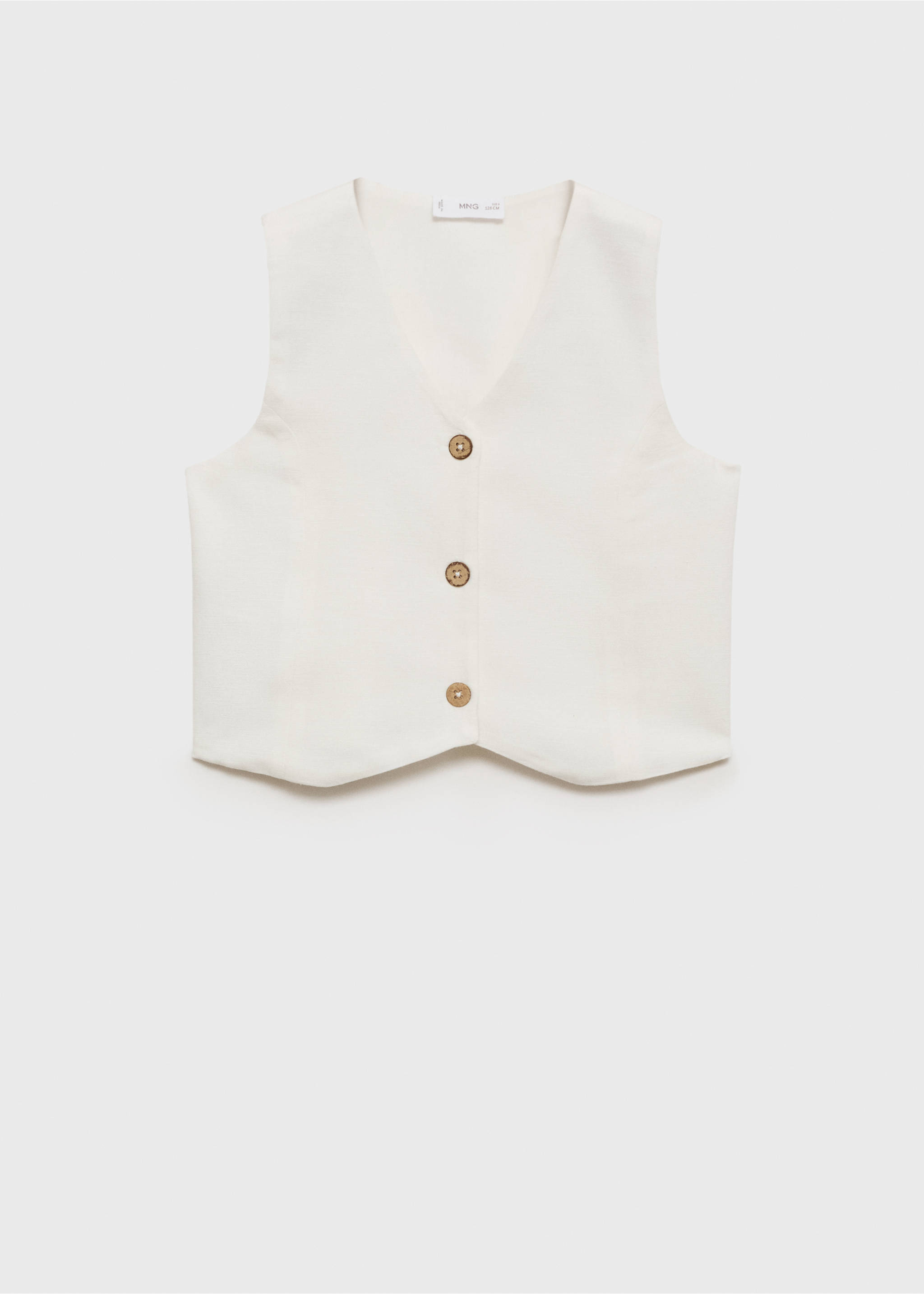 Chaleco crop botones - Artículo sin modelo, Blanco. Ref: 87097693-00.