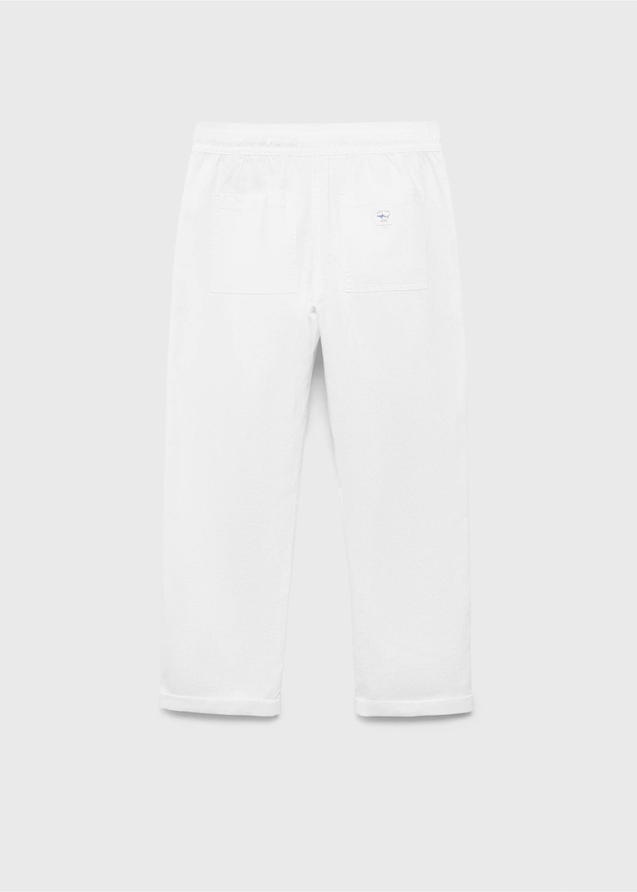 Leinenhose mit Gummibund - Rückseite des Artikels, Weiß. Ref: 87097694-00.