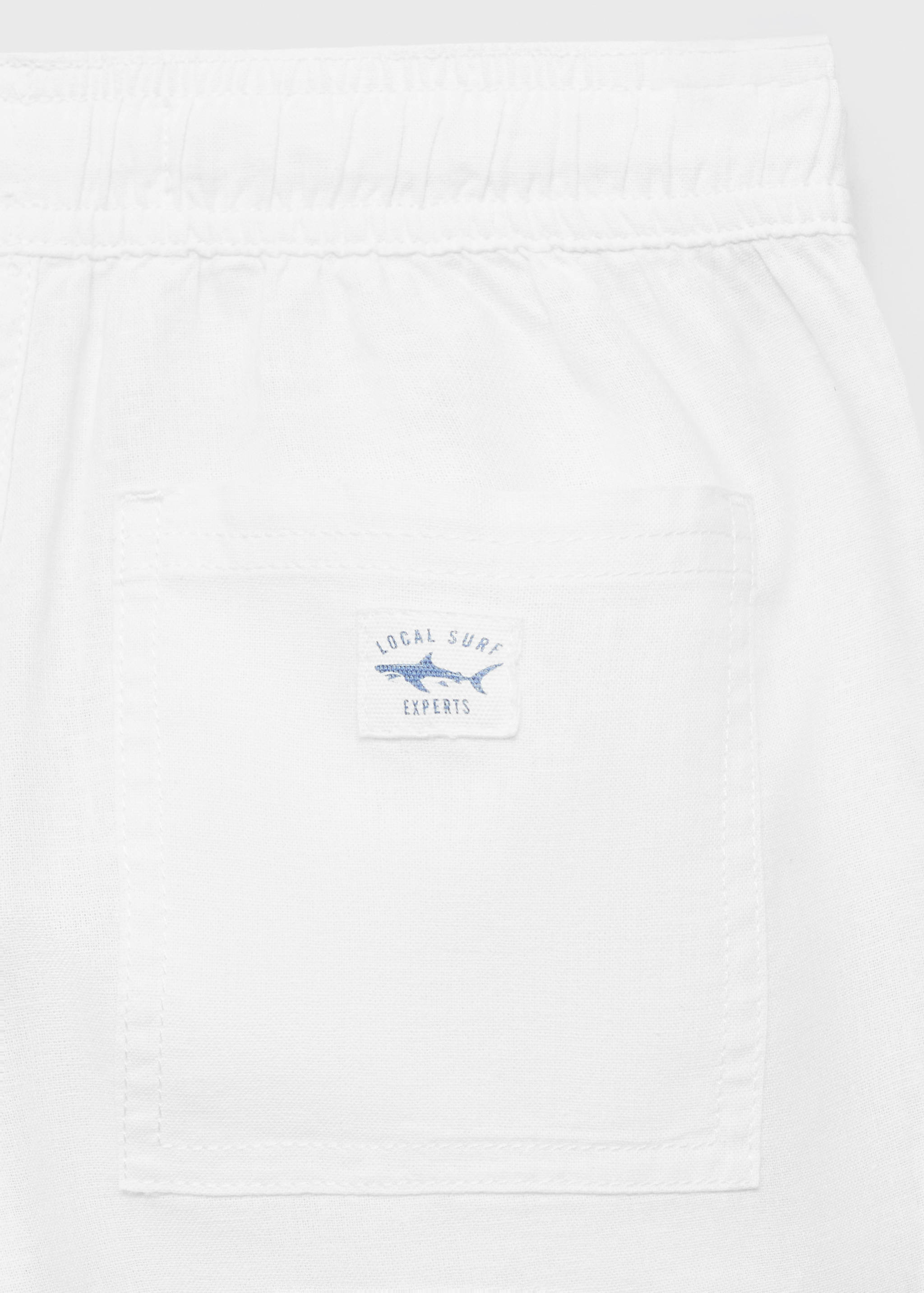 Linen-blend elastic waist trousers - Details of the article 0