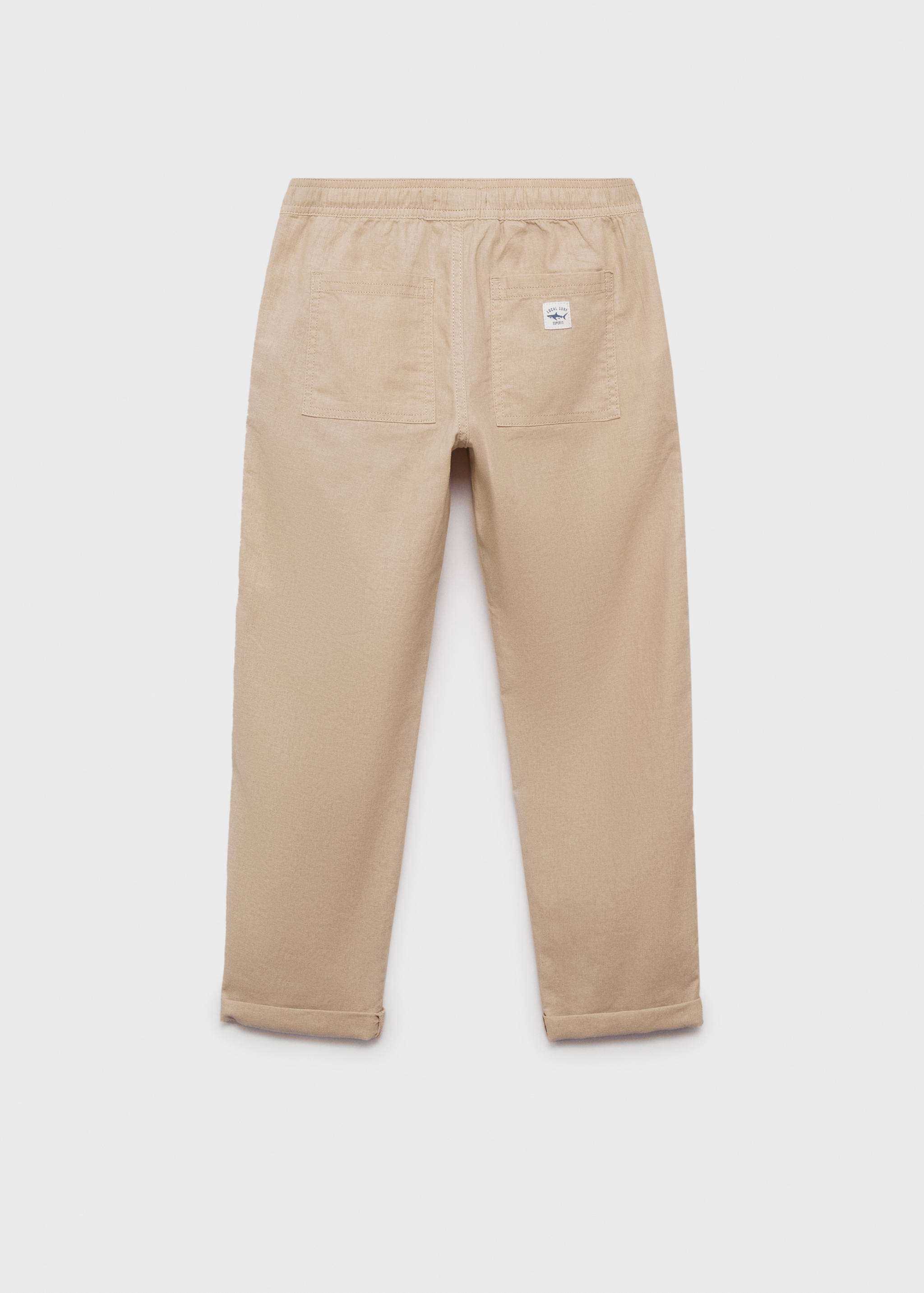 Linen-blend elastic waist trousers - Reverse of the article