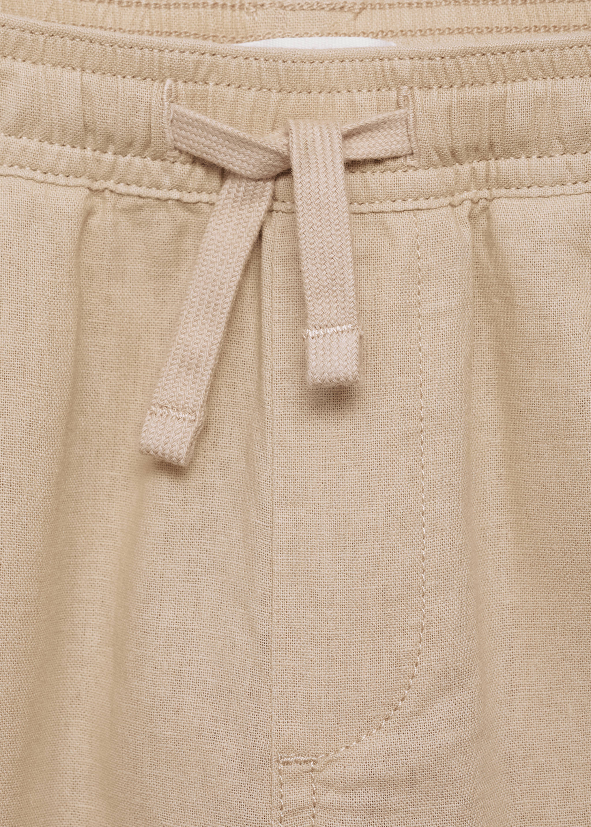 Linen-blend elastic waist trousers - Details of the article 8