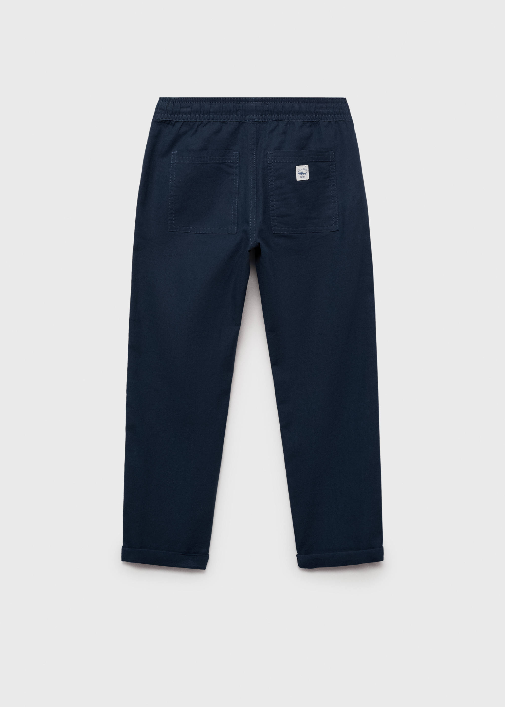 Linen-blend elastic waist trousers - Reverse of the article