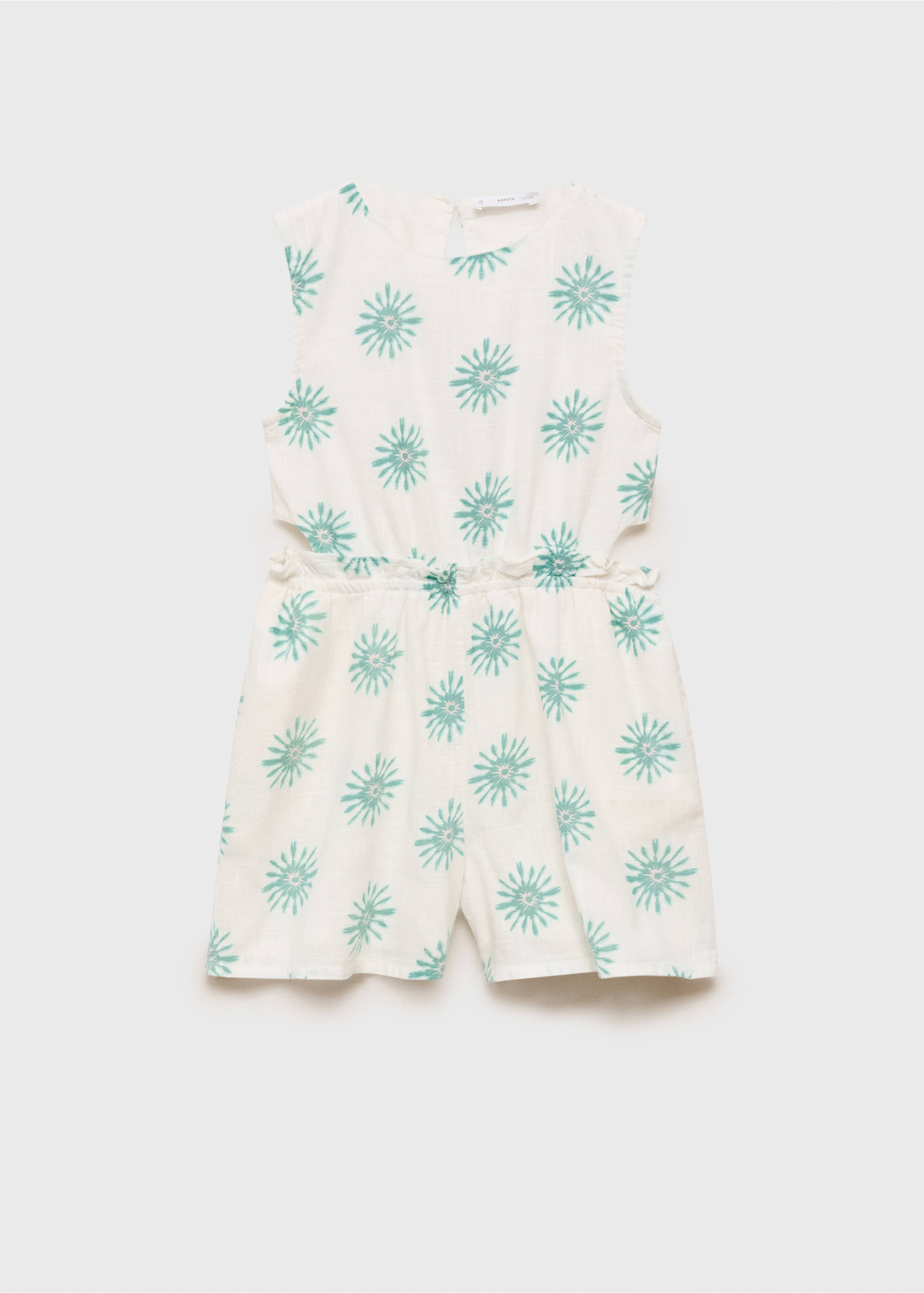 Printed jumpsuit with openings - Article without model, White. Ref: 87097695-00.