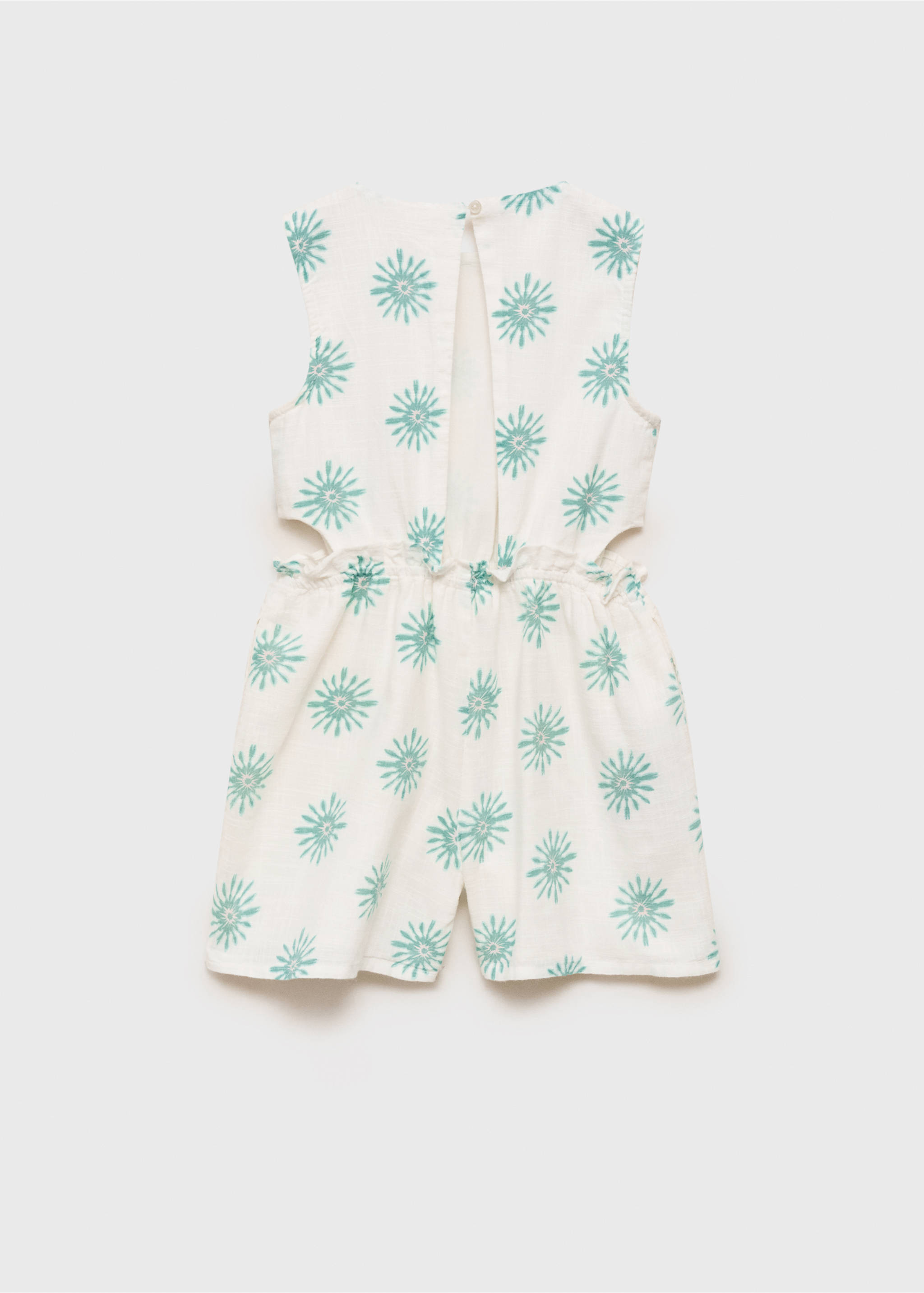 Printed jumpsuit with openings - Reverse of the article, White. Ref: 87097695-00.