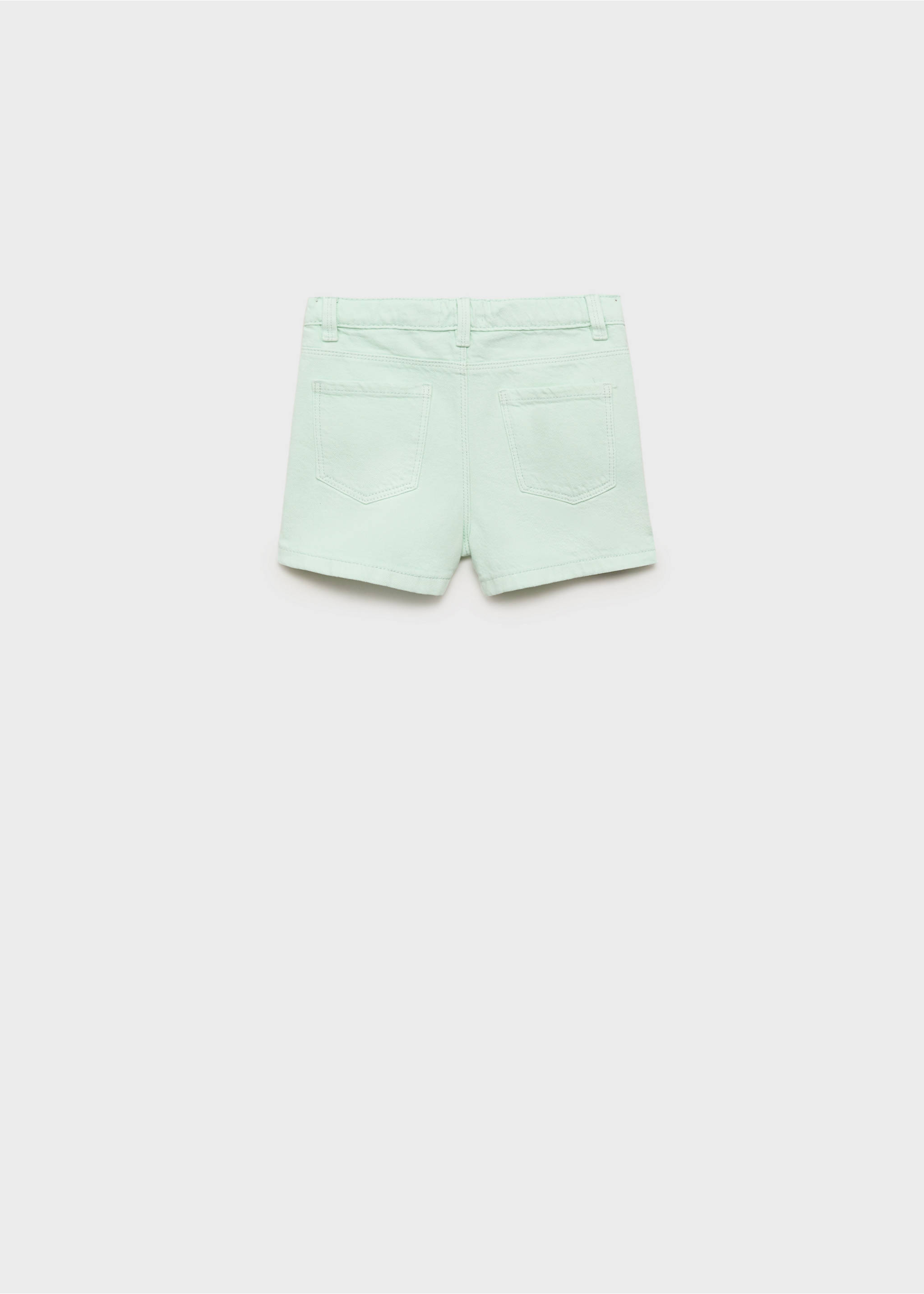 Denim shorts met zijdetail - Achterkant van het artikel, Pastelgroen. Ref: 87097699-00.