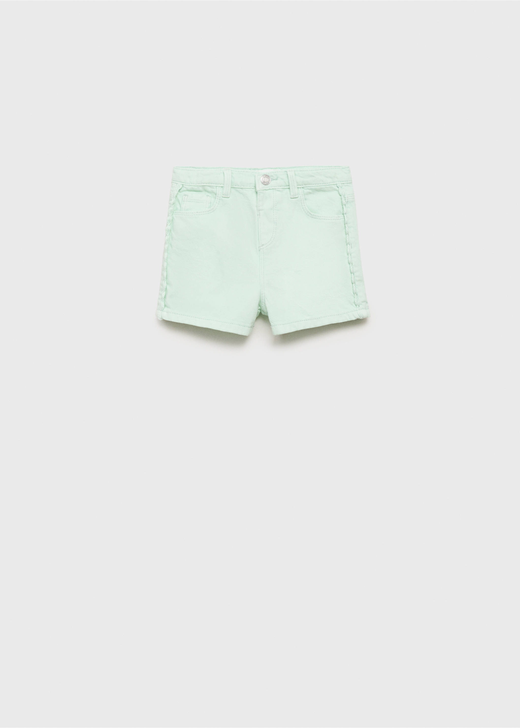 Denim-Shorts mit seitlichem Detail - Artikel ohne Model, Pastellgrün. Ref: 87097699-00.