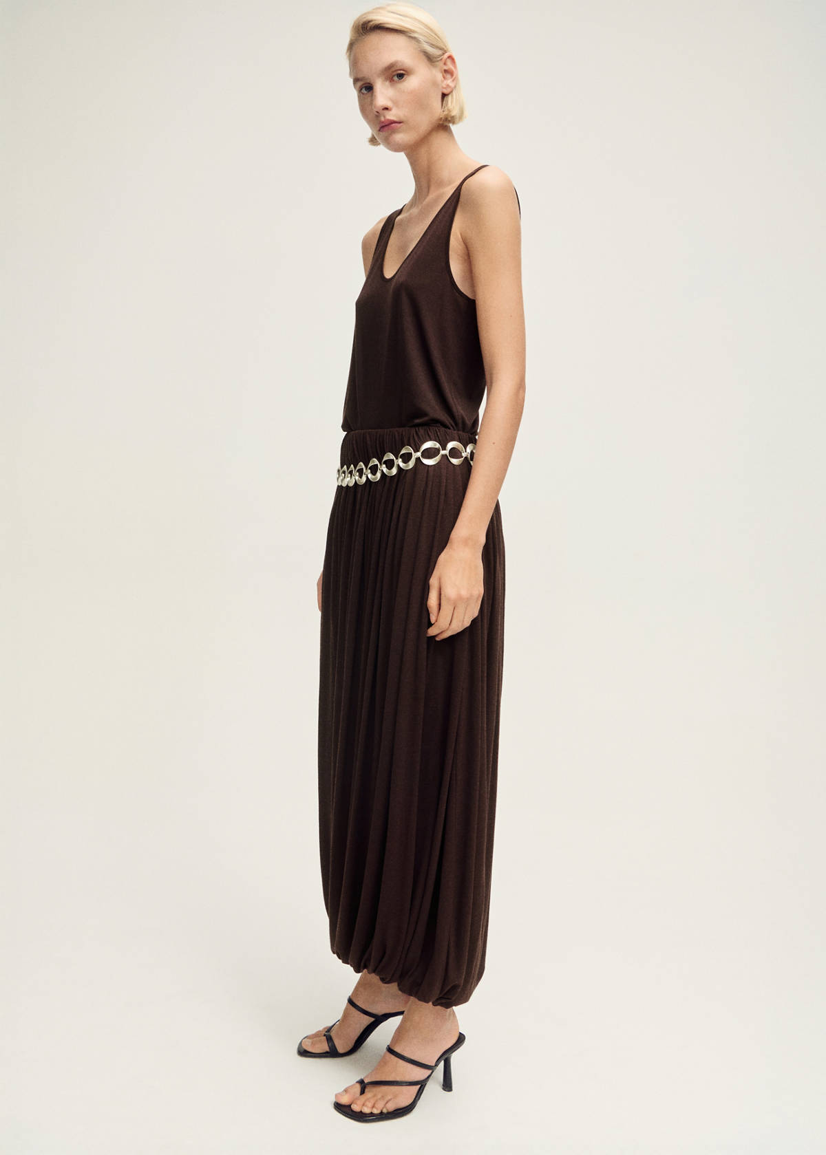 Wool-blend skirt with puffed hem