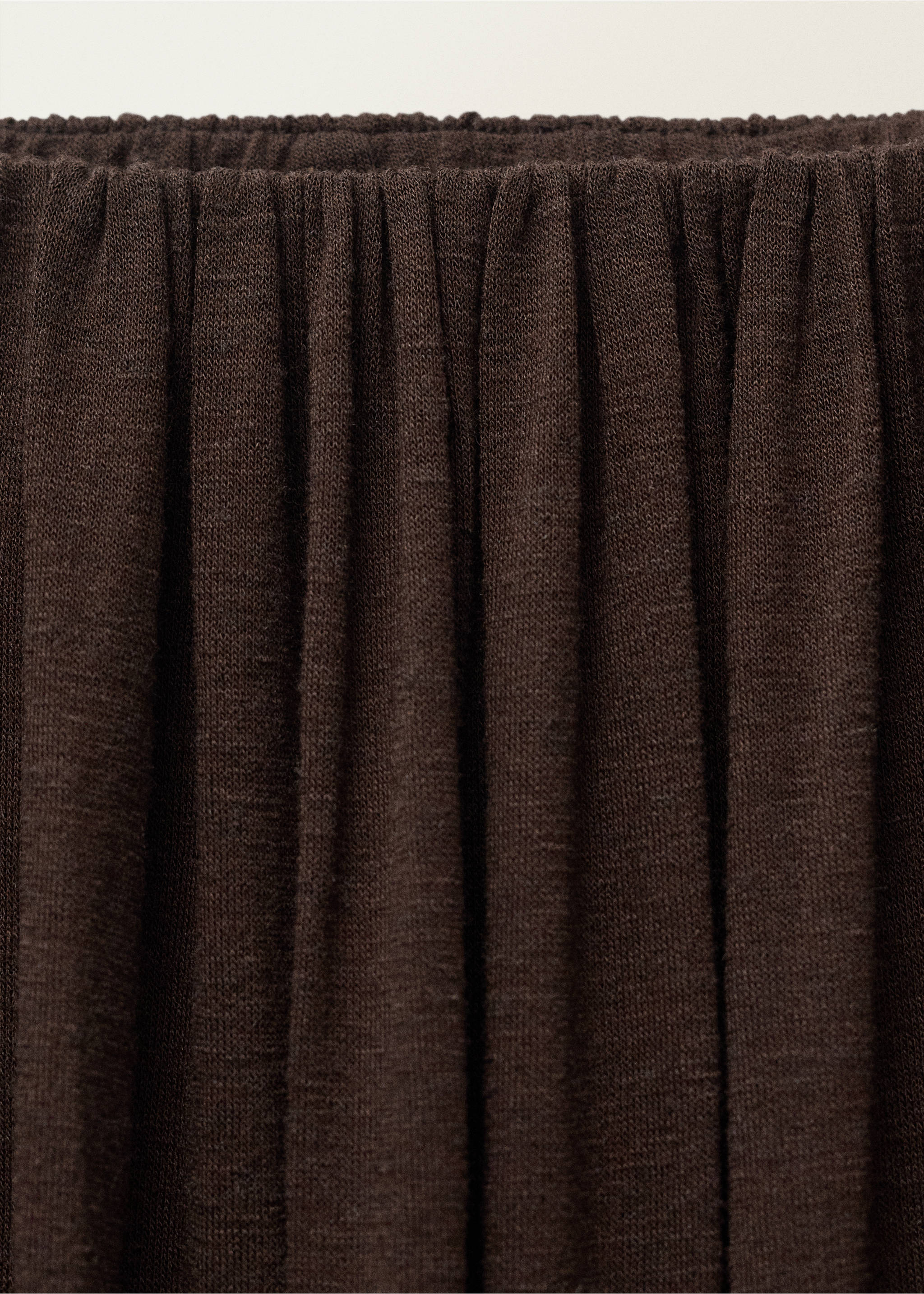 Falda mezcla lana bajo abullonado - Detalle del artículo 8, Chocolate. Ref: 87097716-00.