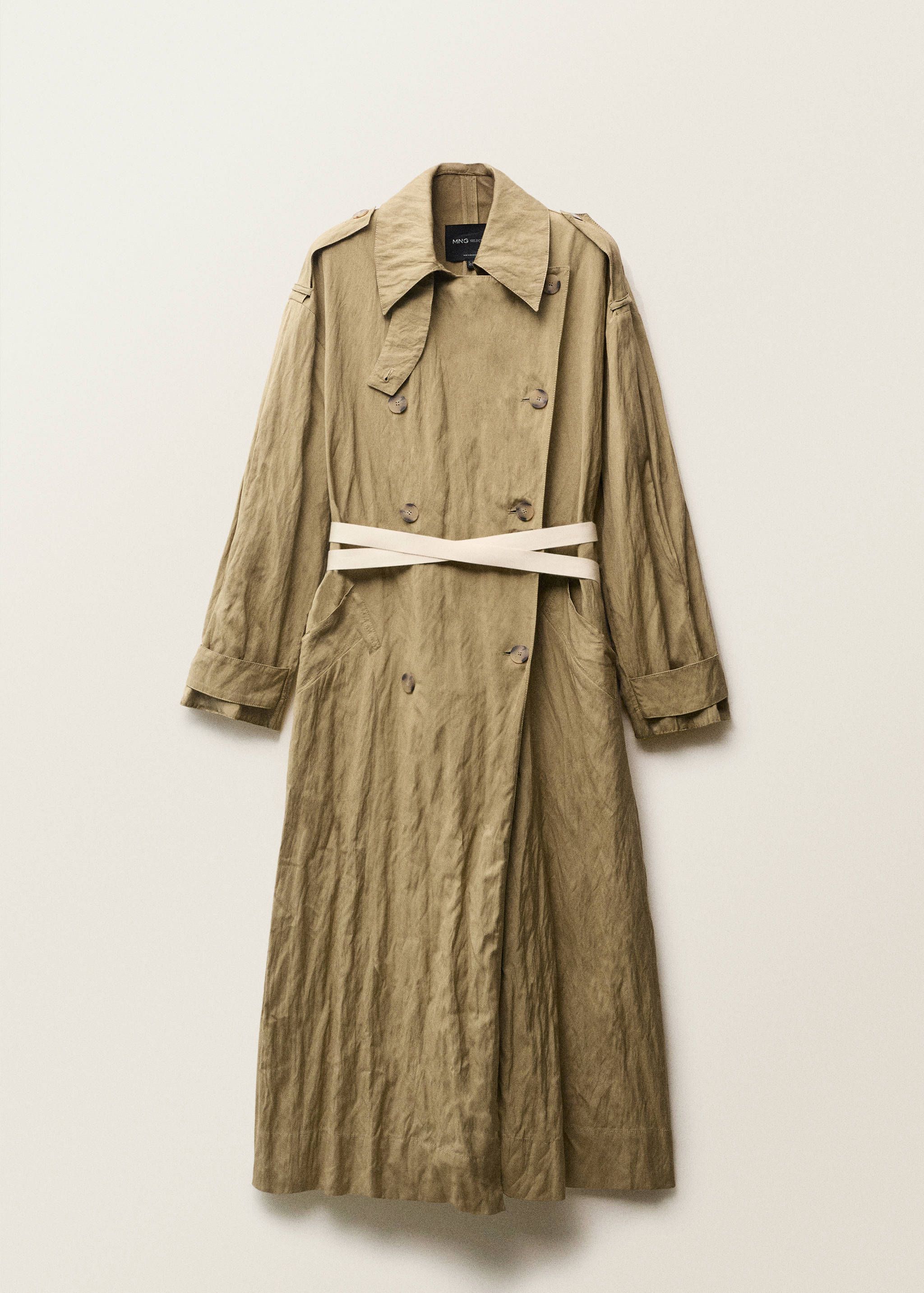 Oversized creased-effect trench coat - Article without model