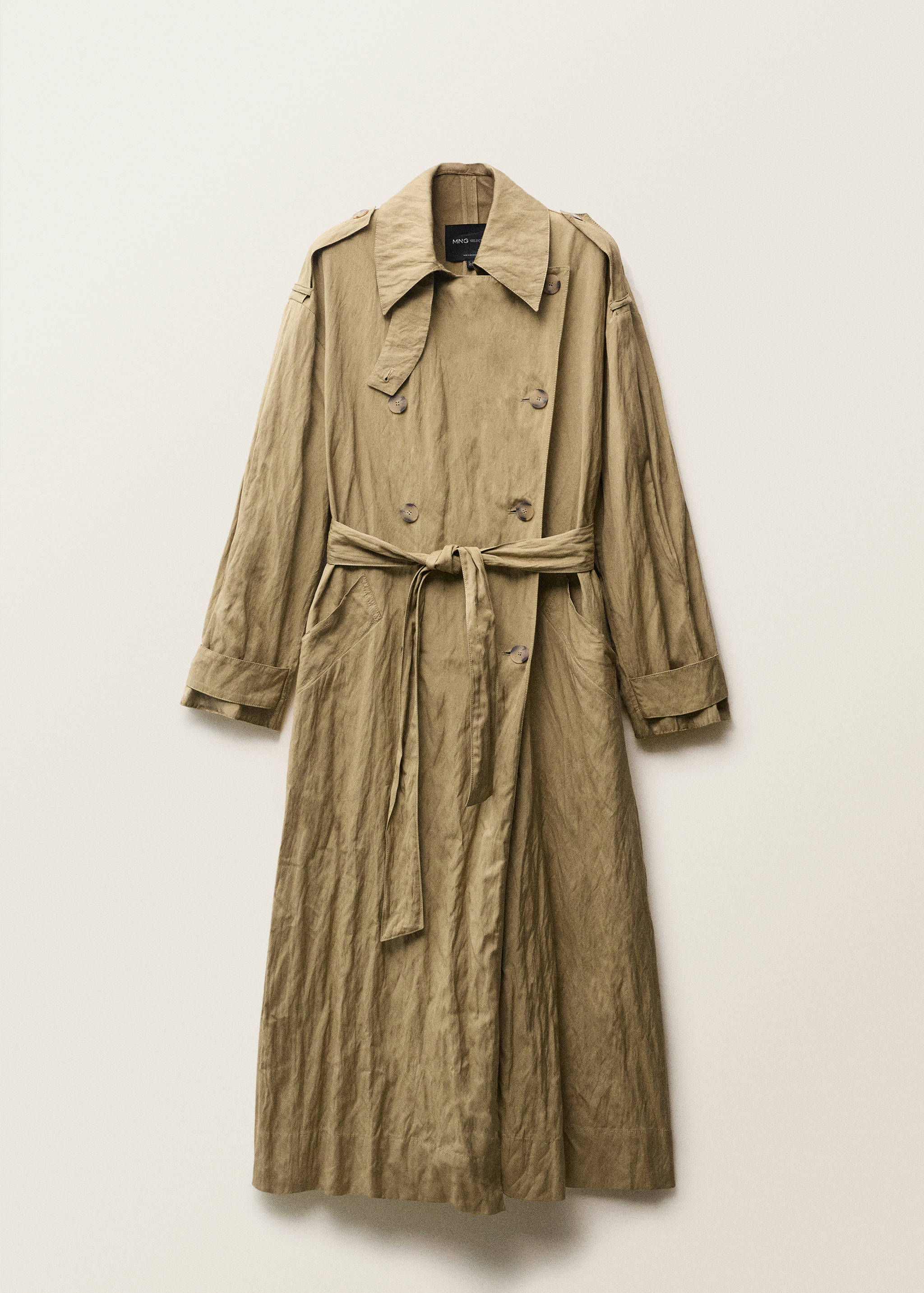 Oversized creased-effect trench coat - Details of the article 8