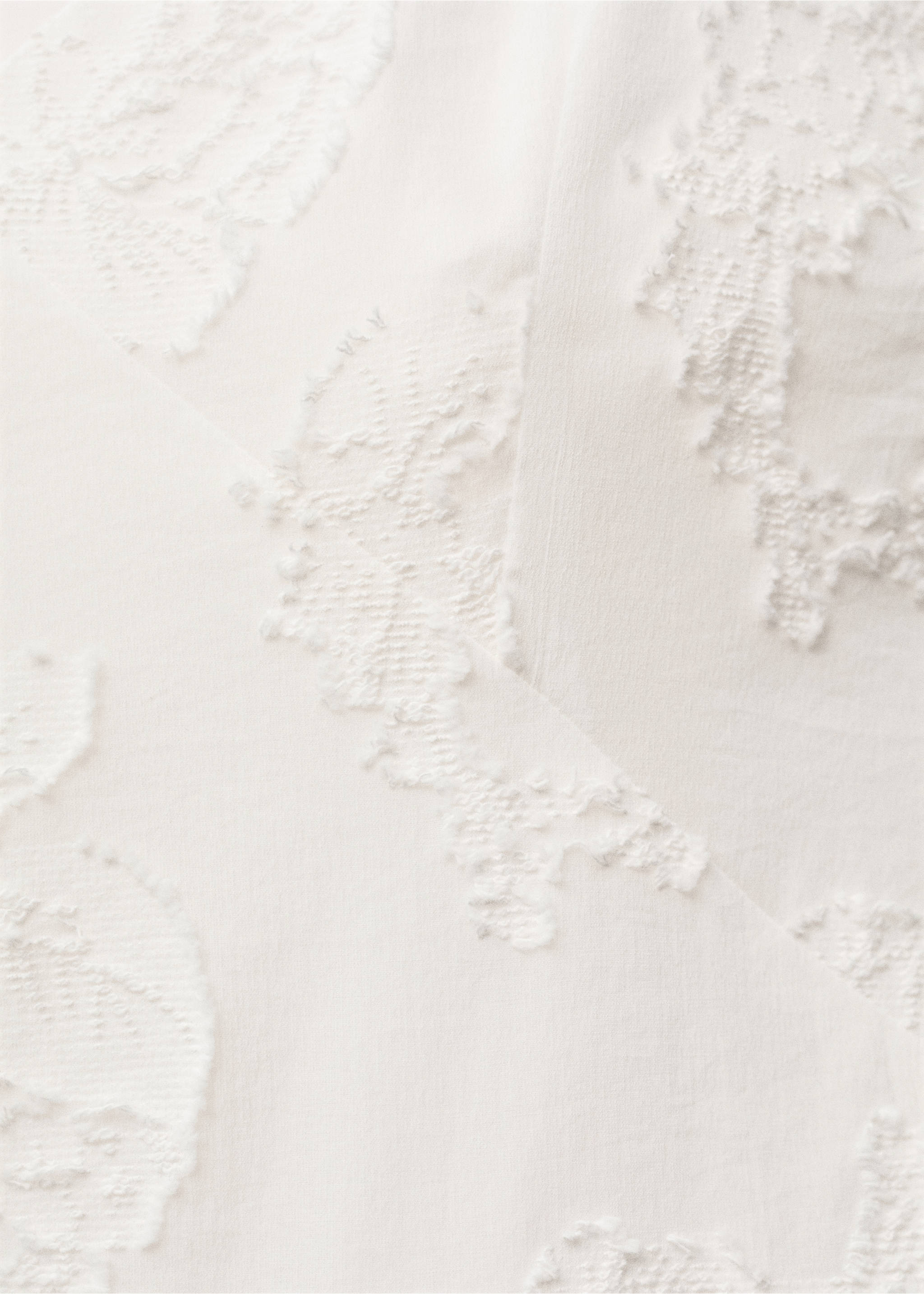 Textured balloon dress - Details of the article 8, White. Ref: 87097718-00.