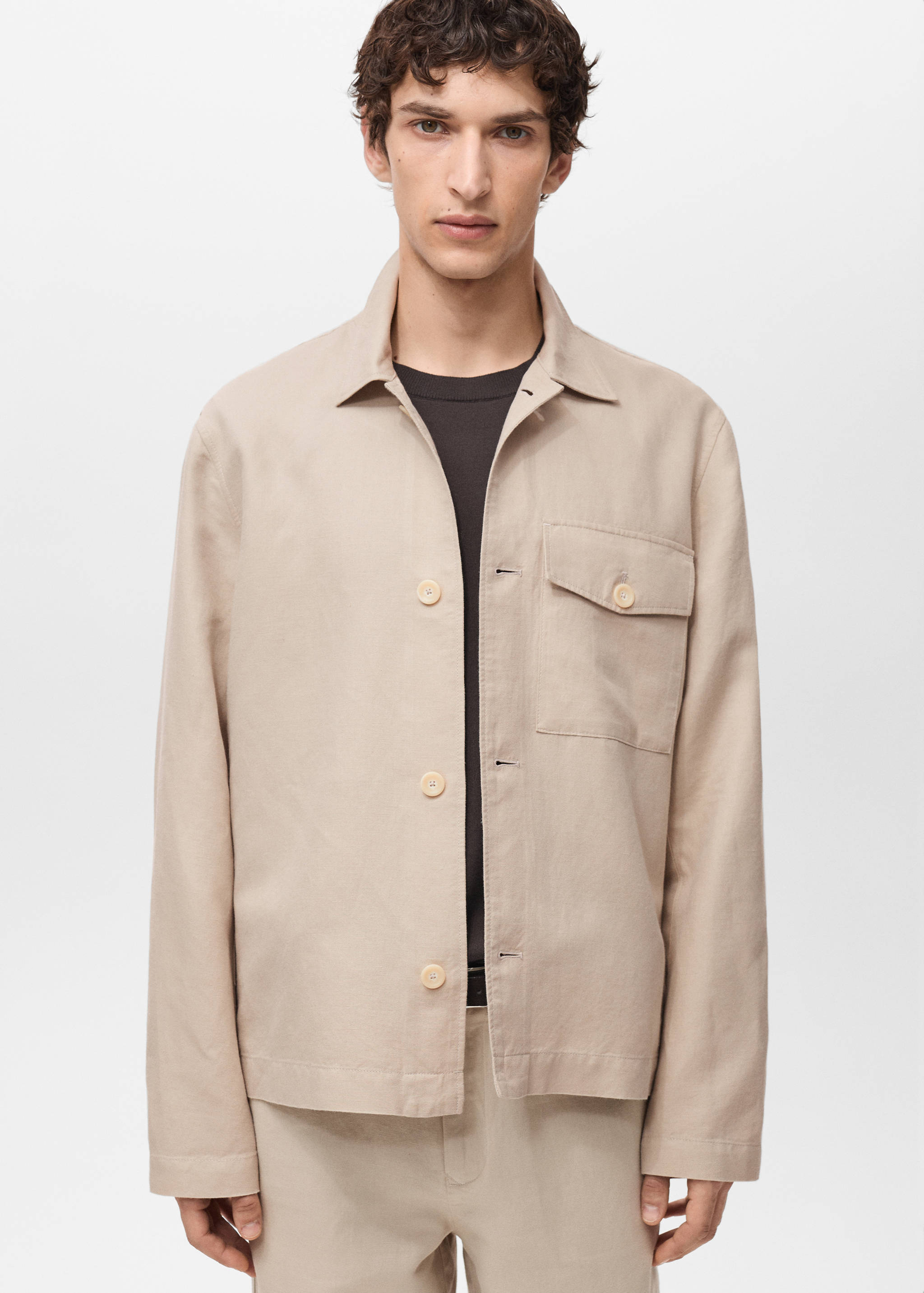 Straight-fit linen overshirt - Details of the article 6