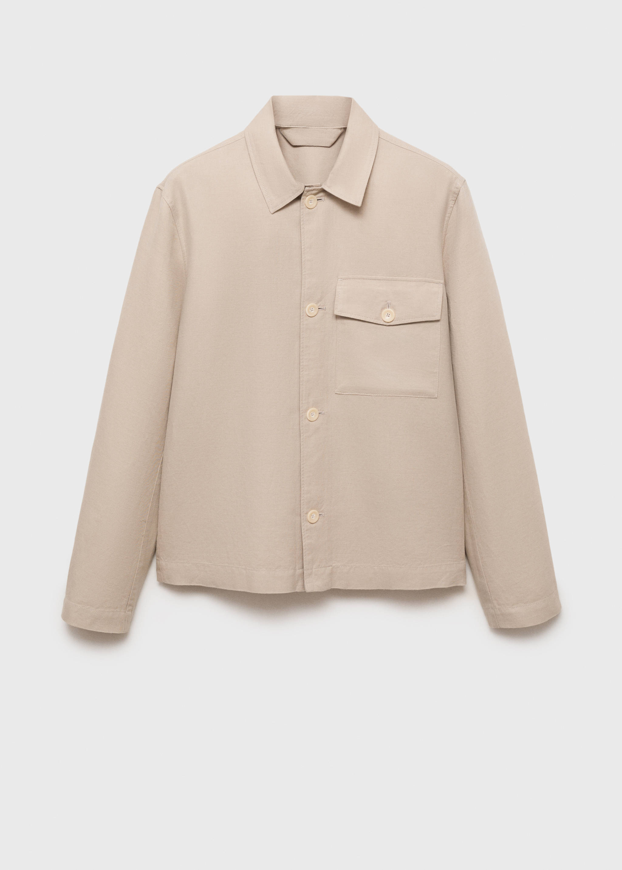 Straight-fit linen overshirt - Article without model