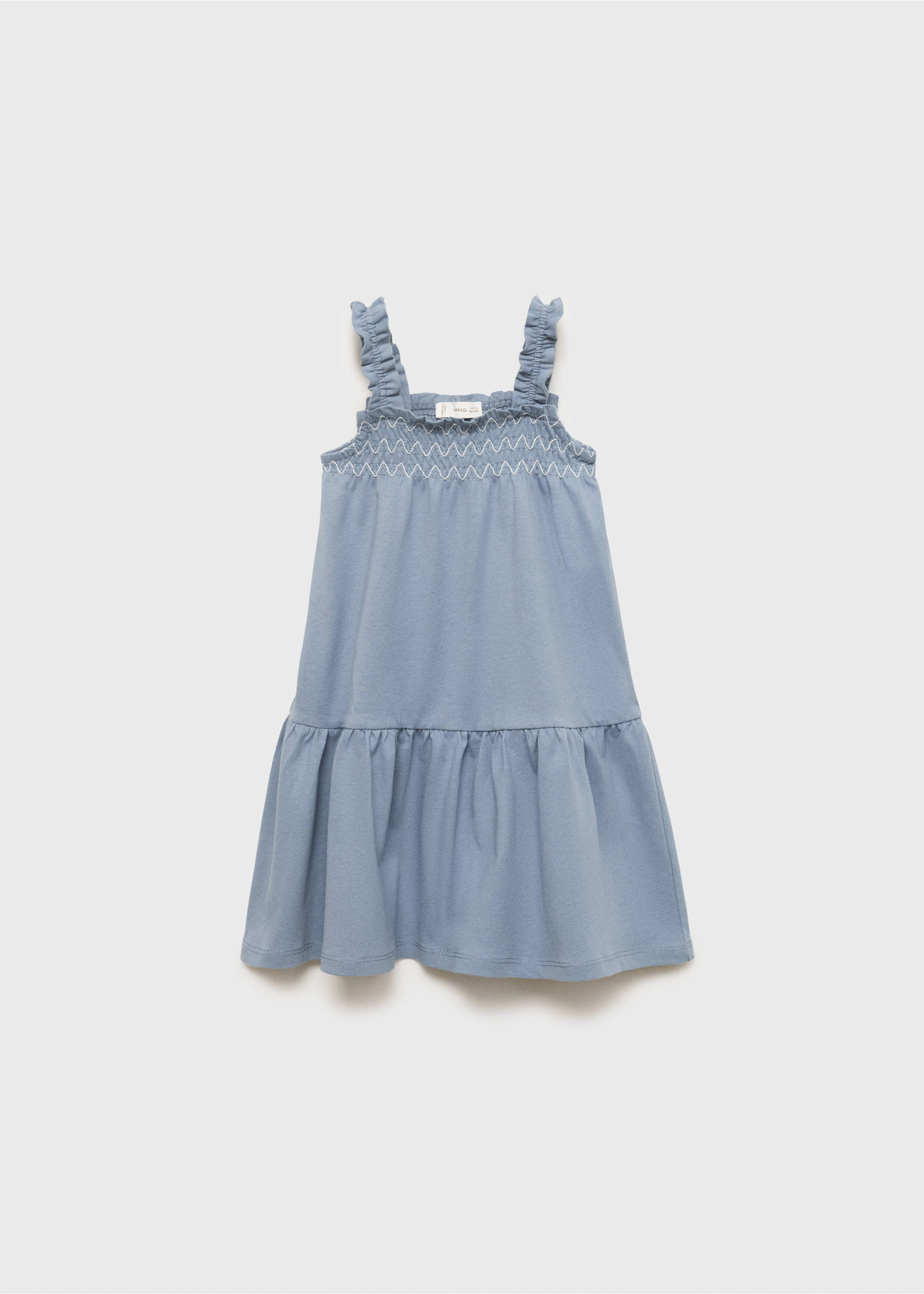 Klänning med rynkdetaljer - Artikel utan modell, Blå. Ref: 87097891-00.