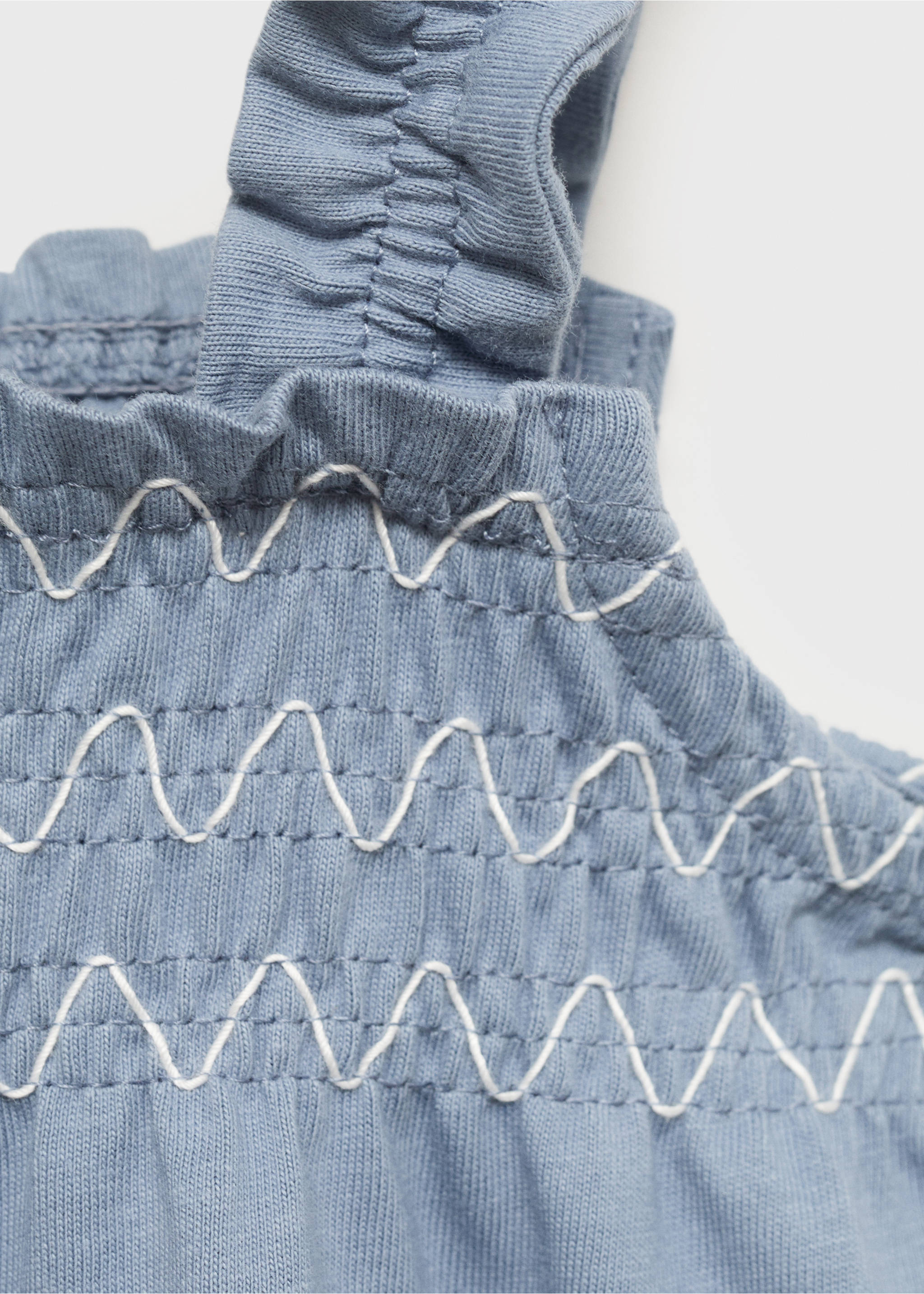 Klänning med rynkdetaljer - Detaljer om artikeln 8, Blå. Ref: 87097891-00.