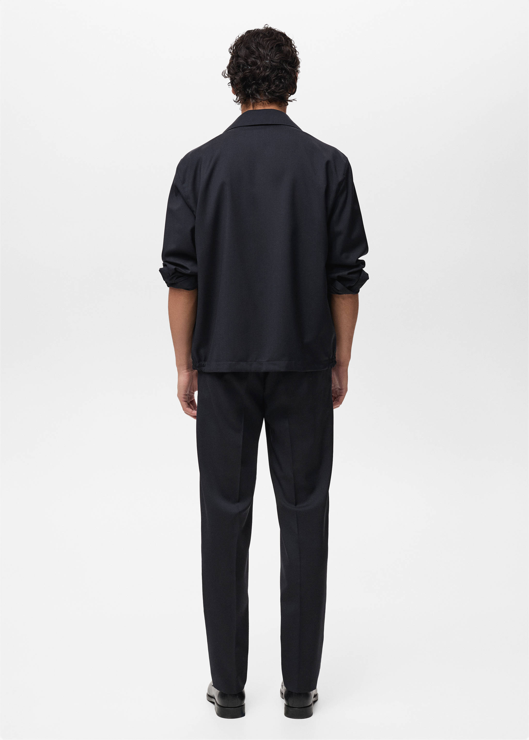 Cold wool jacket with shirt collar - Reverse of the article