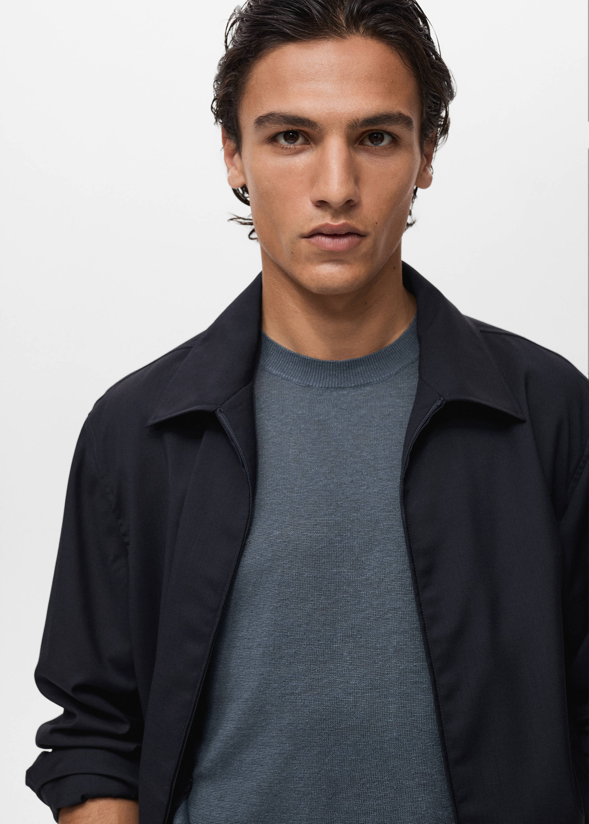 Cold wool jacket with shirt collar - Details of the article 1