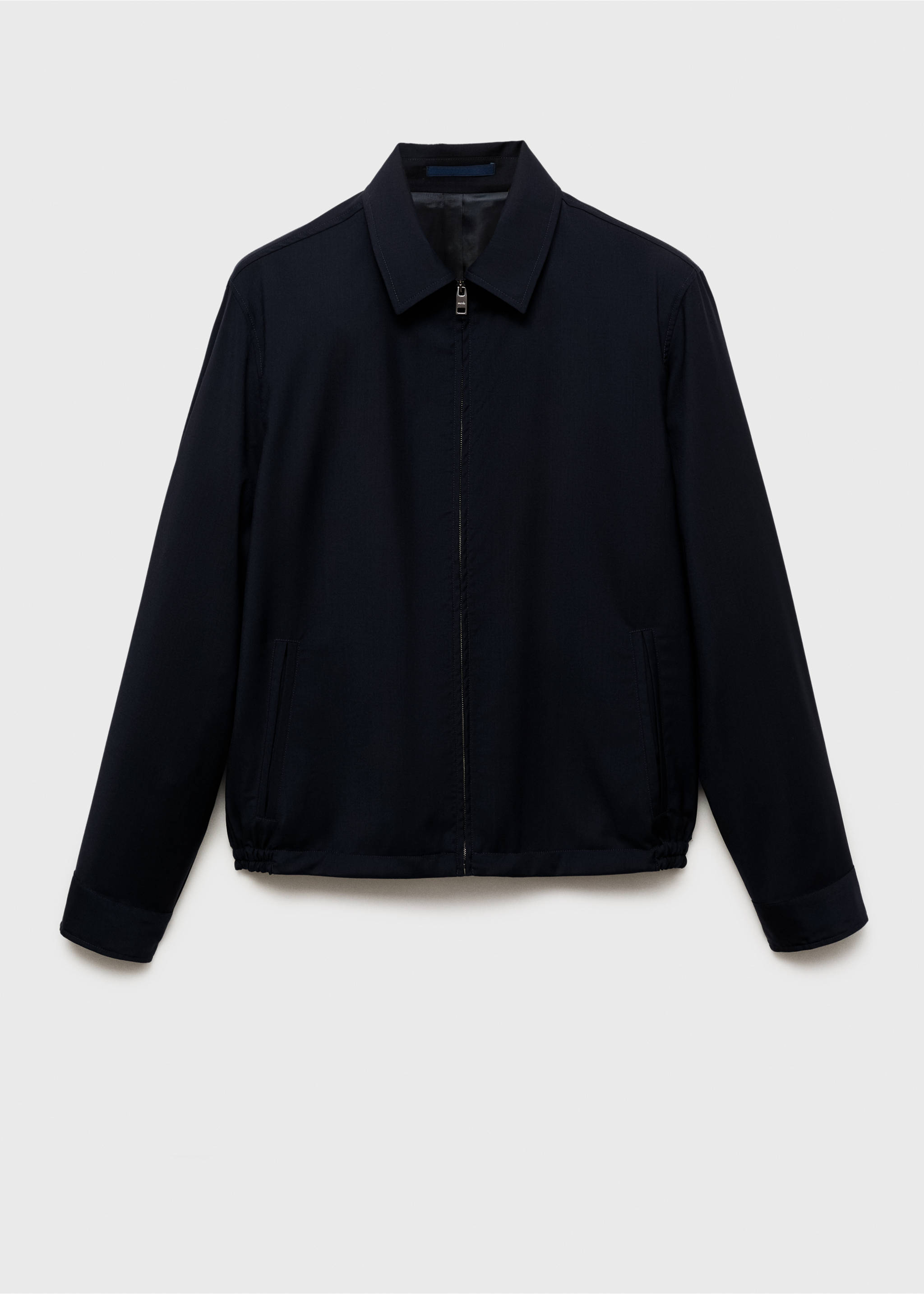 Jacke mit Hemdkragen aus Cool Wool - Artikel ohne Model, Dunkles Marineblau. Ref: 87097892-00.