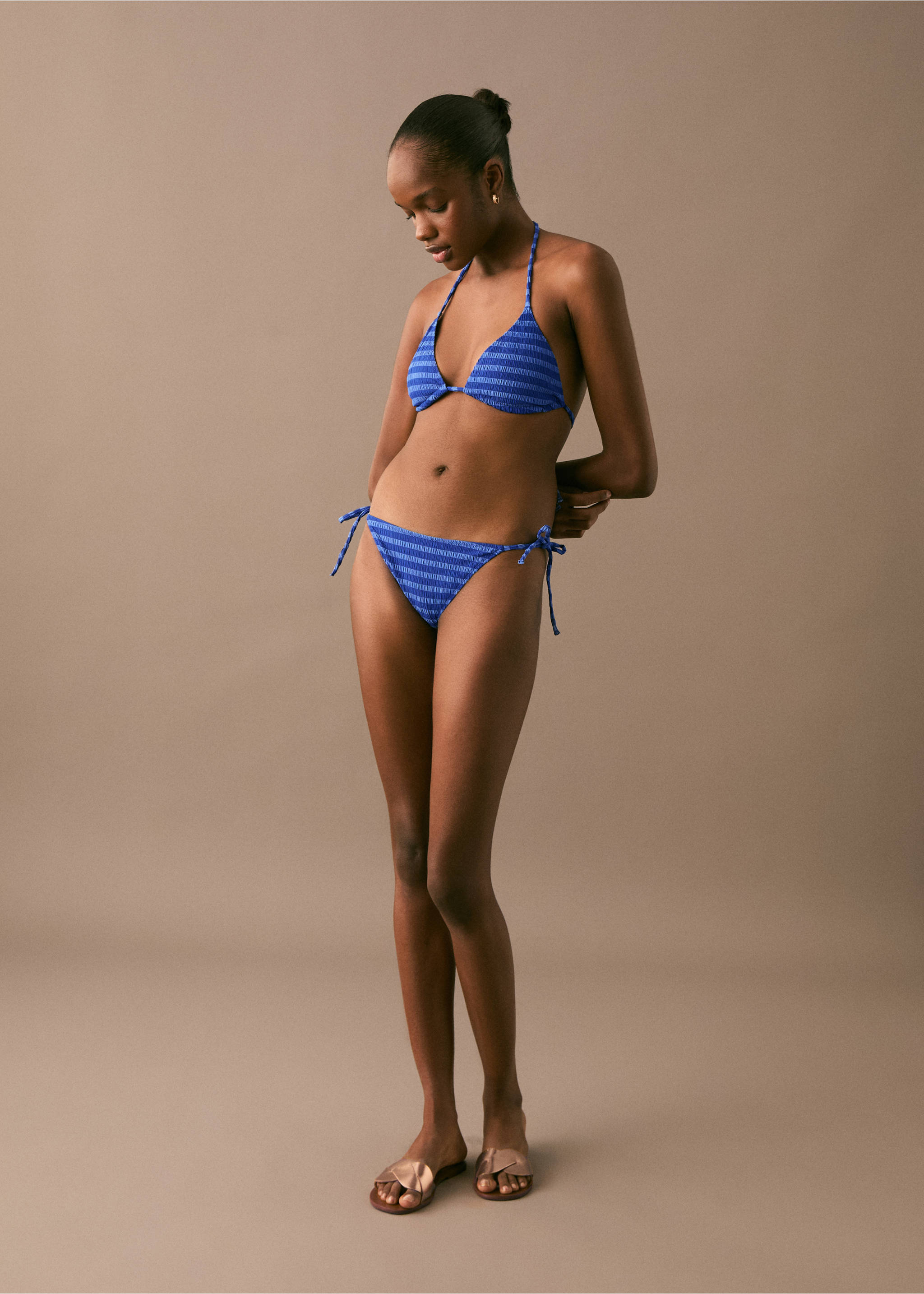 Bikini textura rayas - Plano general, Azul marino. Ref: 87097893-00.