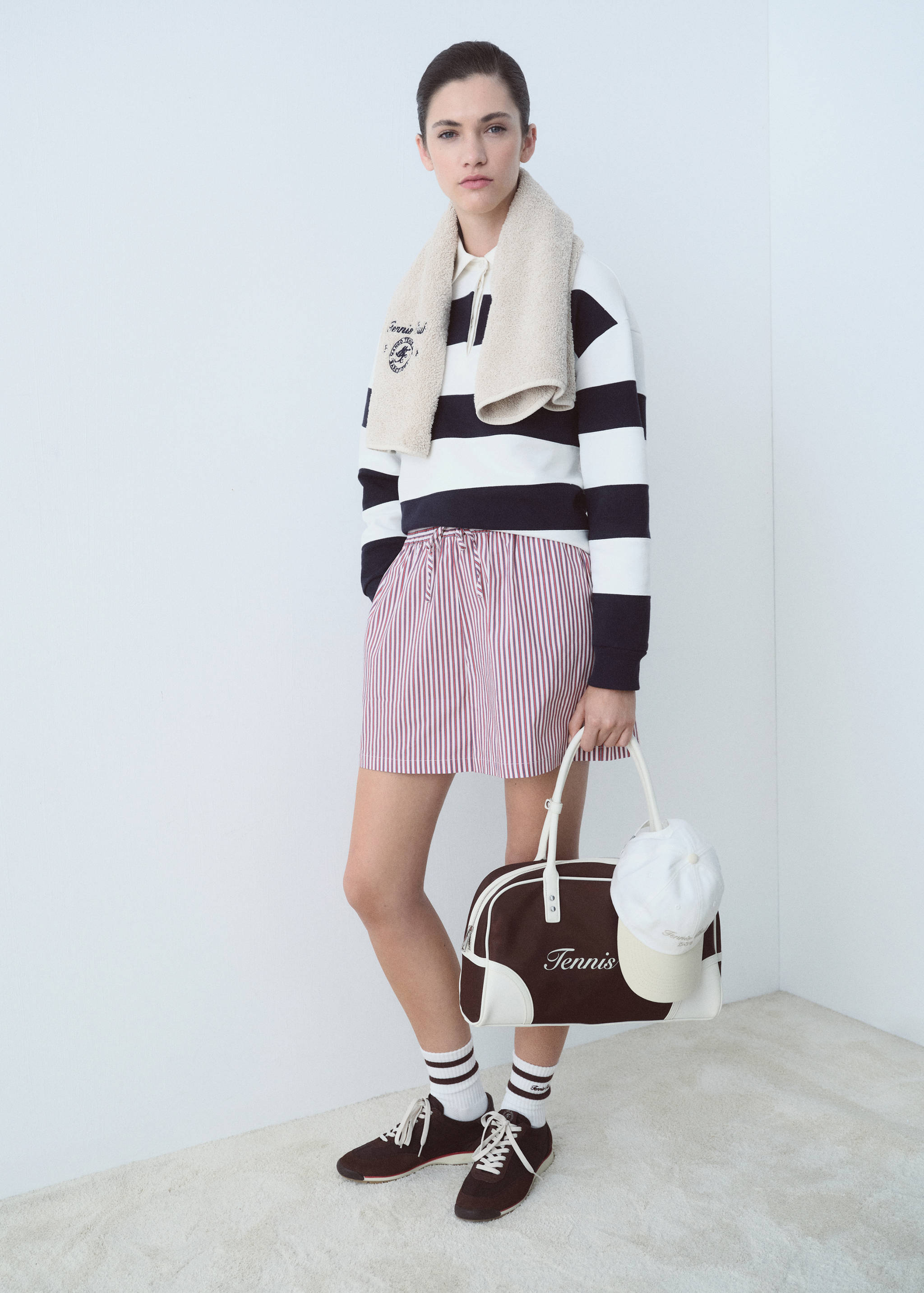 Polokošile s proužky a výšivkou nápisu - Celkový náhled