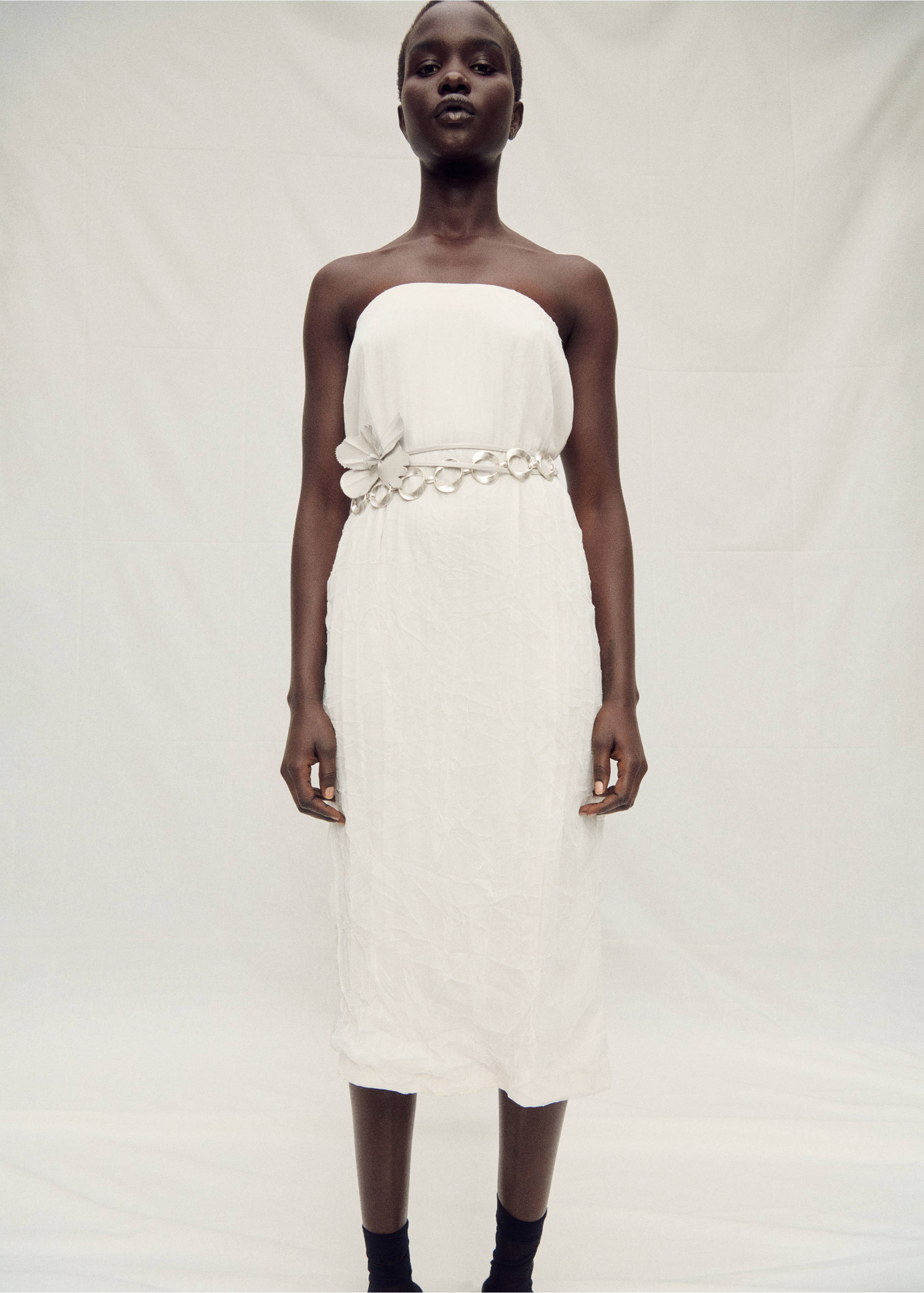 Falda recta tul - Detalle del artículo 6, Blanco roto. Ref: 87097905-00.