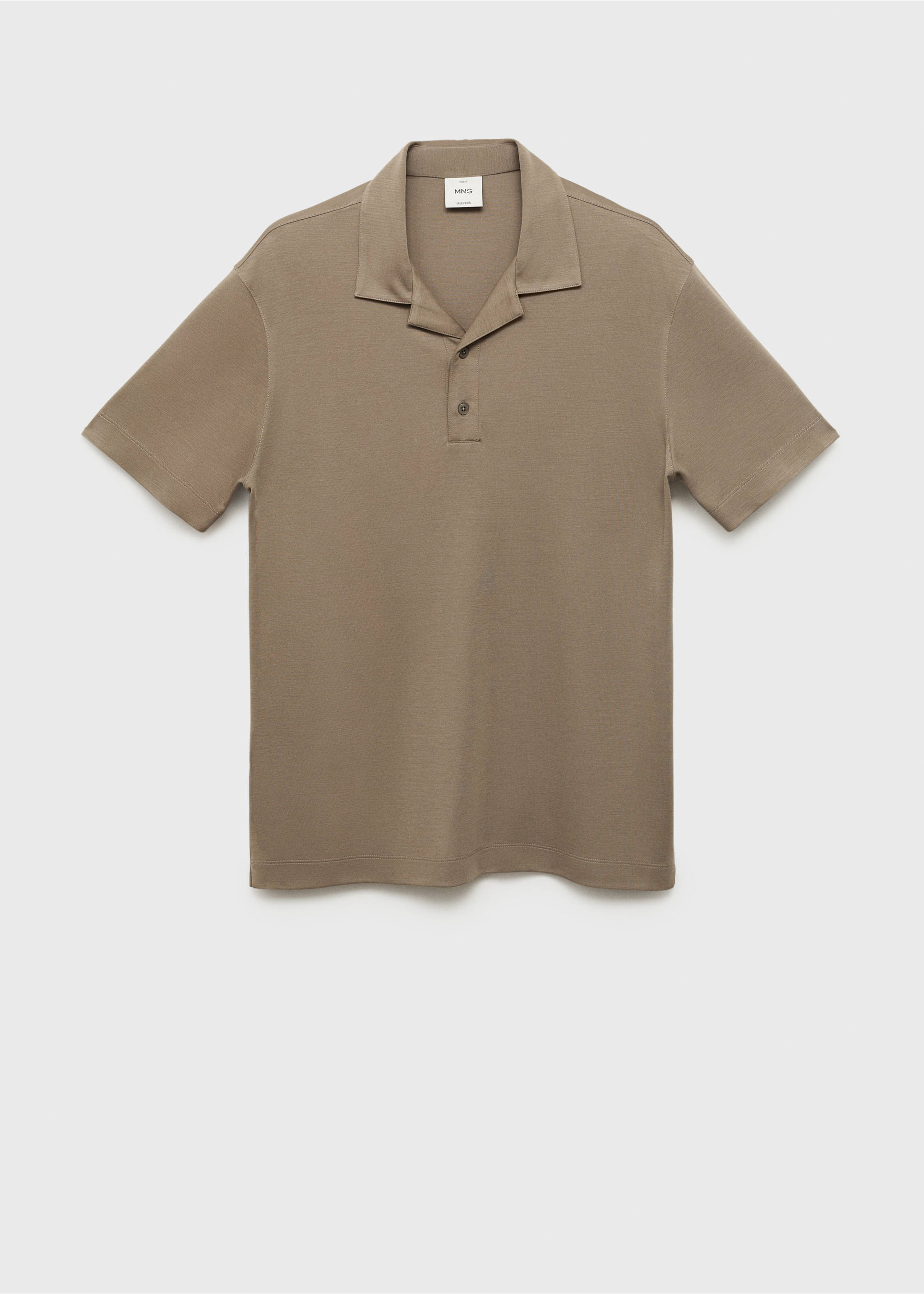 Lyocell polo shirt with bowling collar - Article without model, Mink Grey. Ref: 87097907-00.