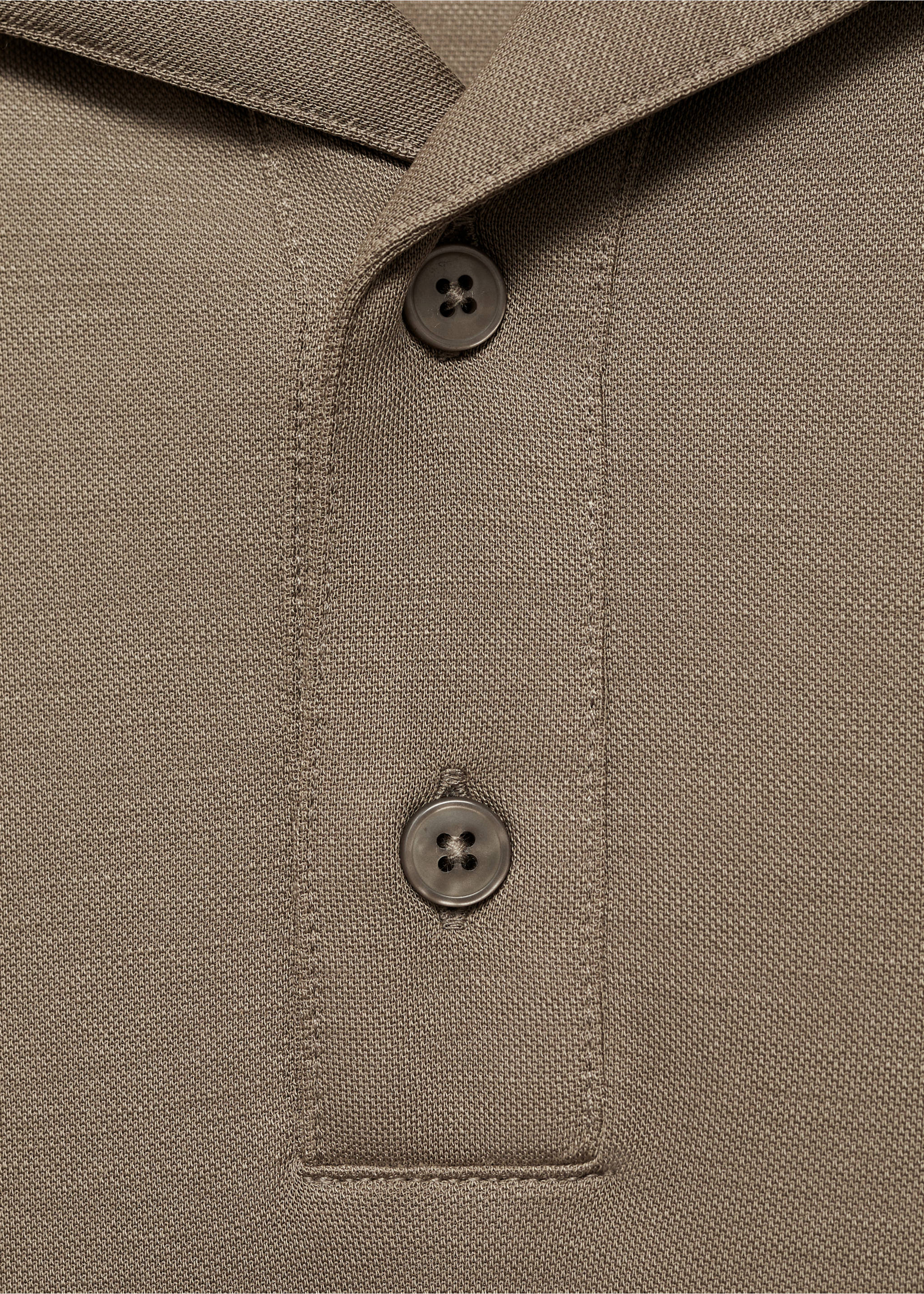 Lyocell polo shirt with bowling collar - Details of the article 0, Mink Grey. Ref: 87097907-00.