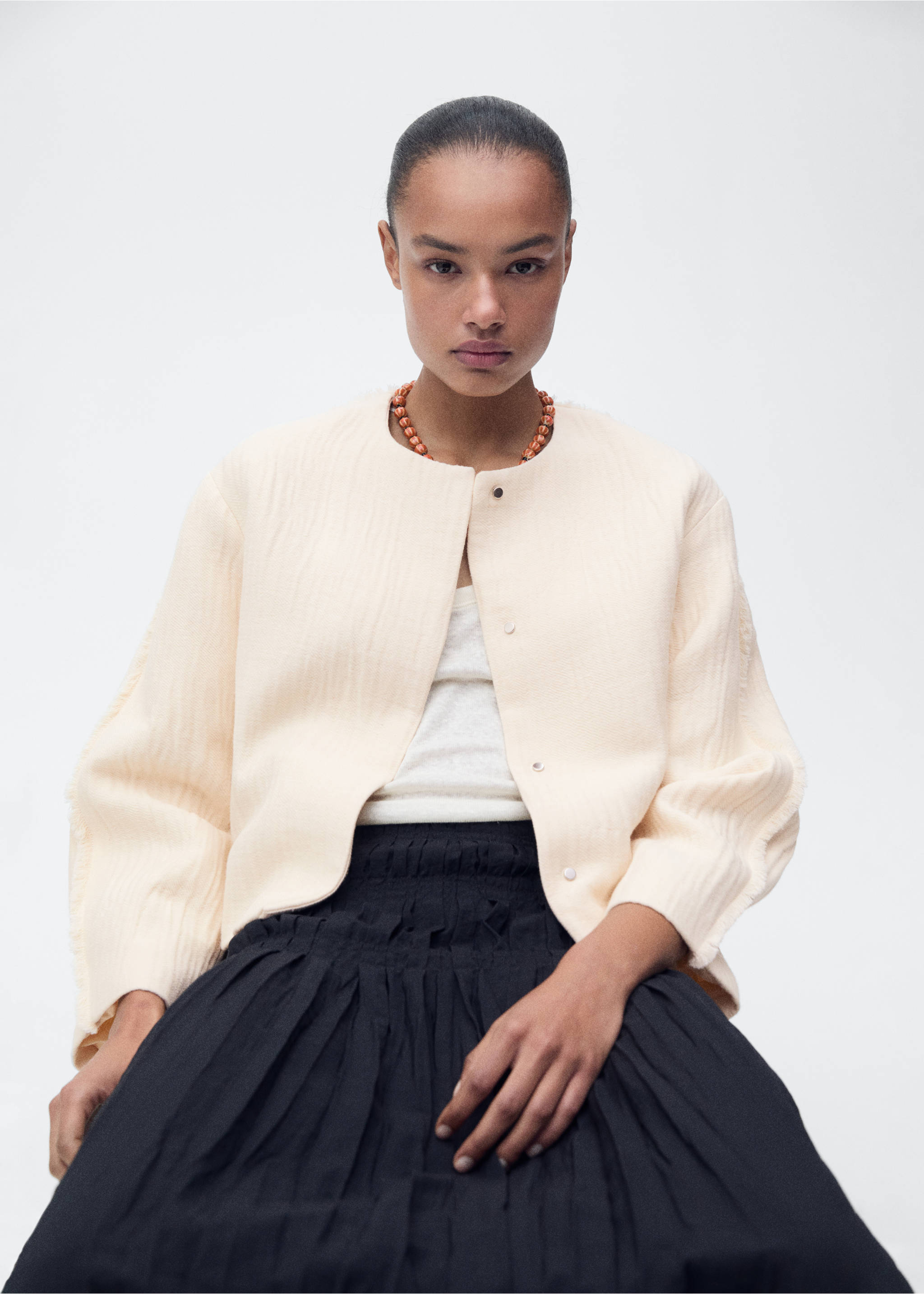 Giacca oversize cotone - Dettaglio dell'articolo 1, Sabbia. Ref: 87097908-00.