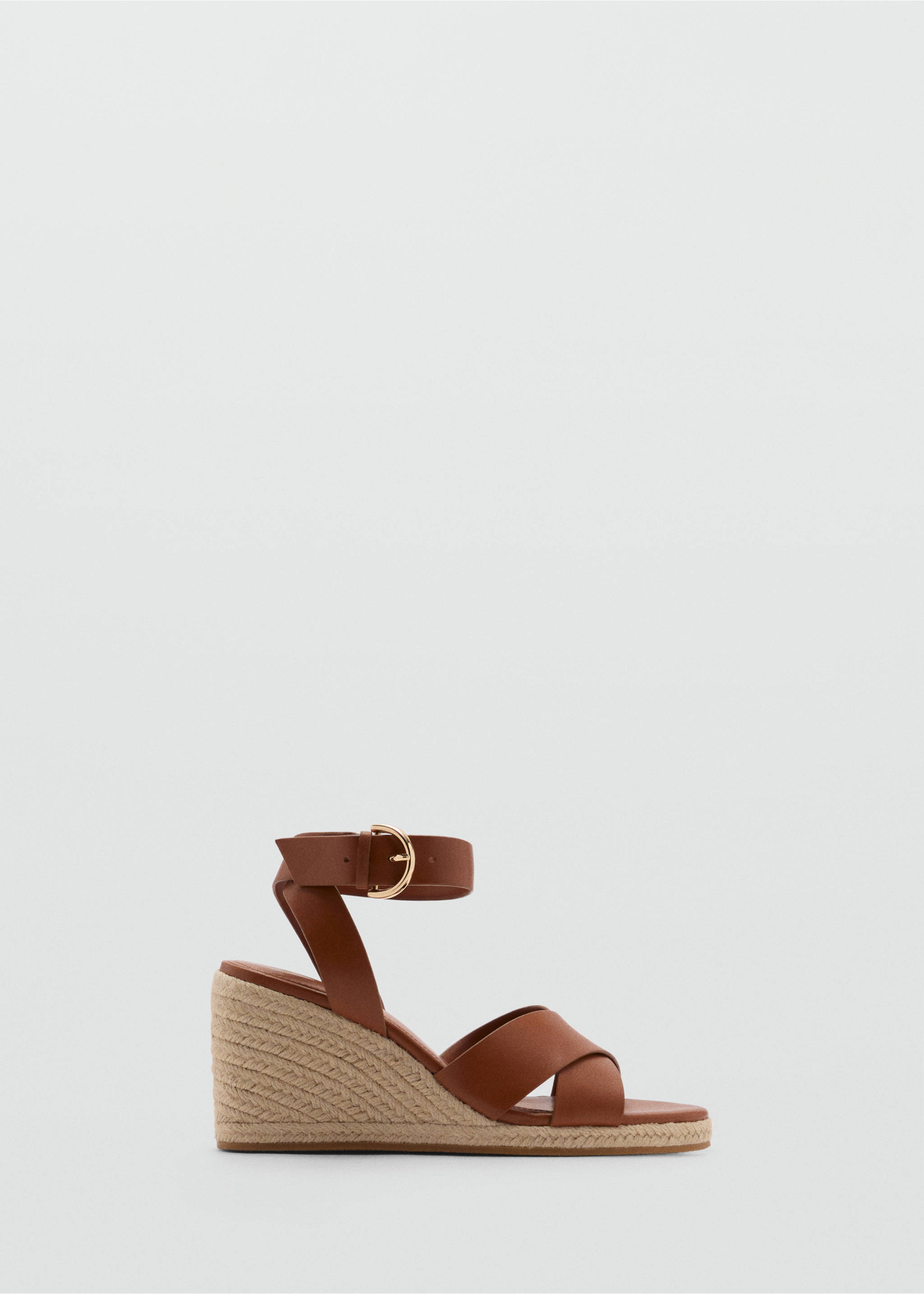 Wedge sandals with crisscross straps - Article without model, Leather. Ref: 87098258-00.