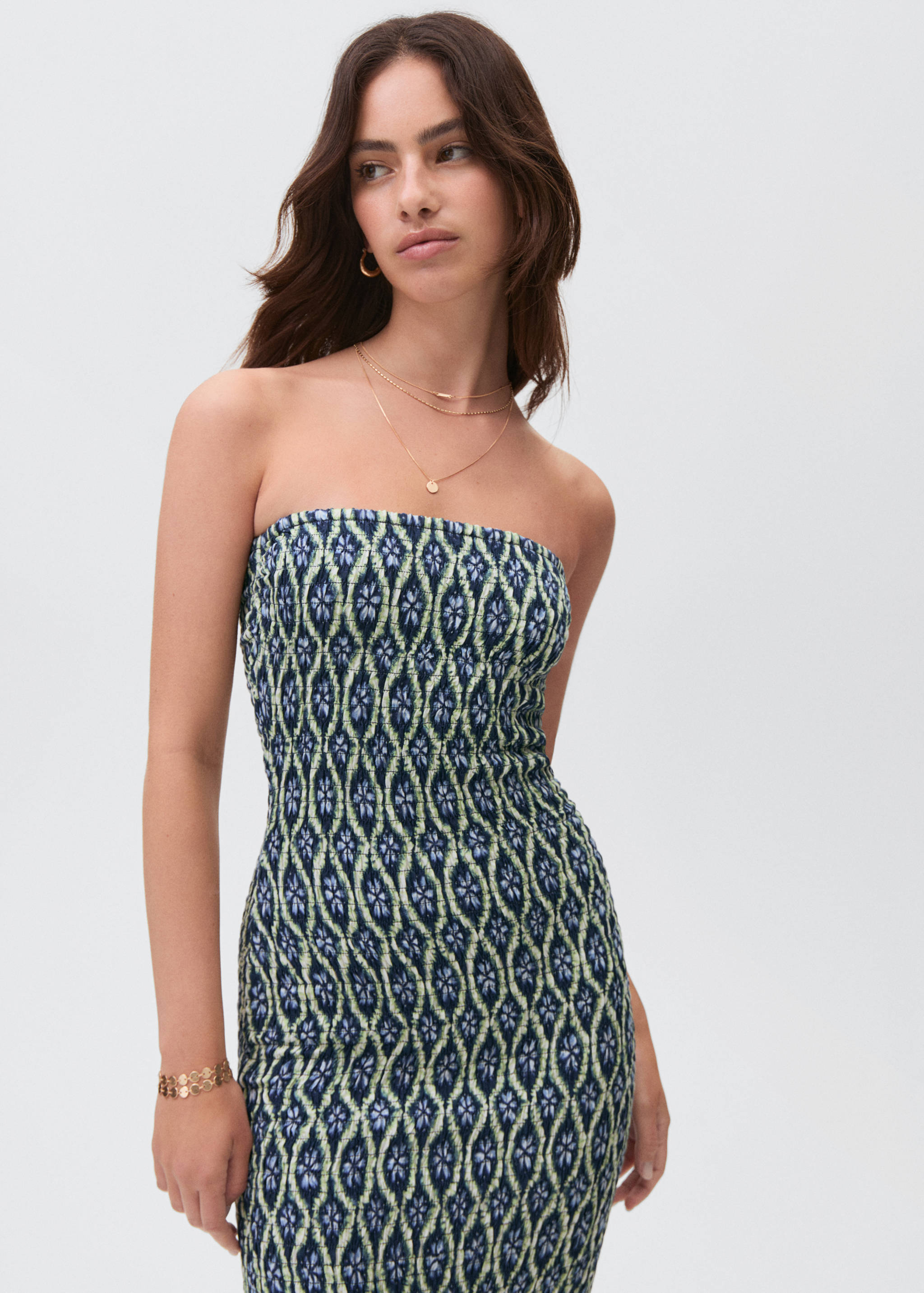 Robe bustier imprimée - Plan moyen
