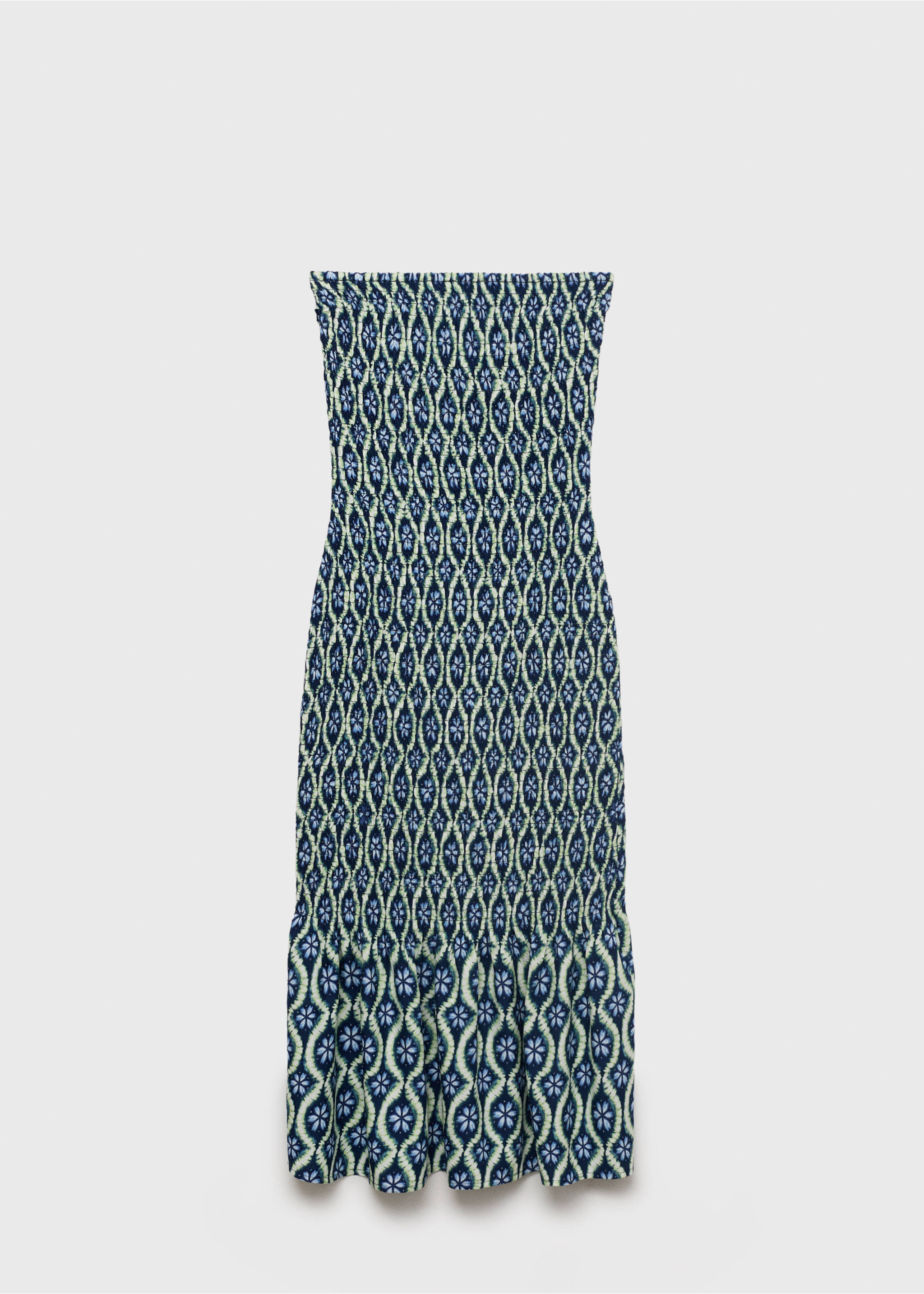 Robe bustier imprimée - Article sans modèle, Bleu marine. Ref: 87098264-00.