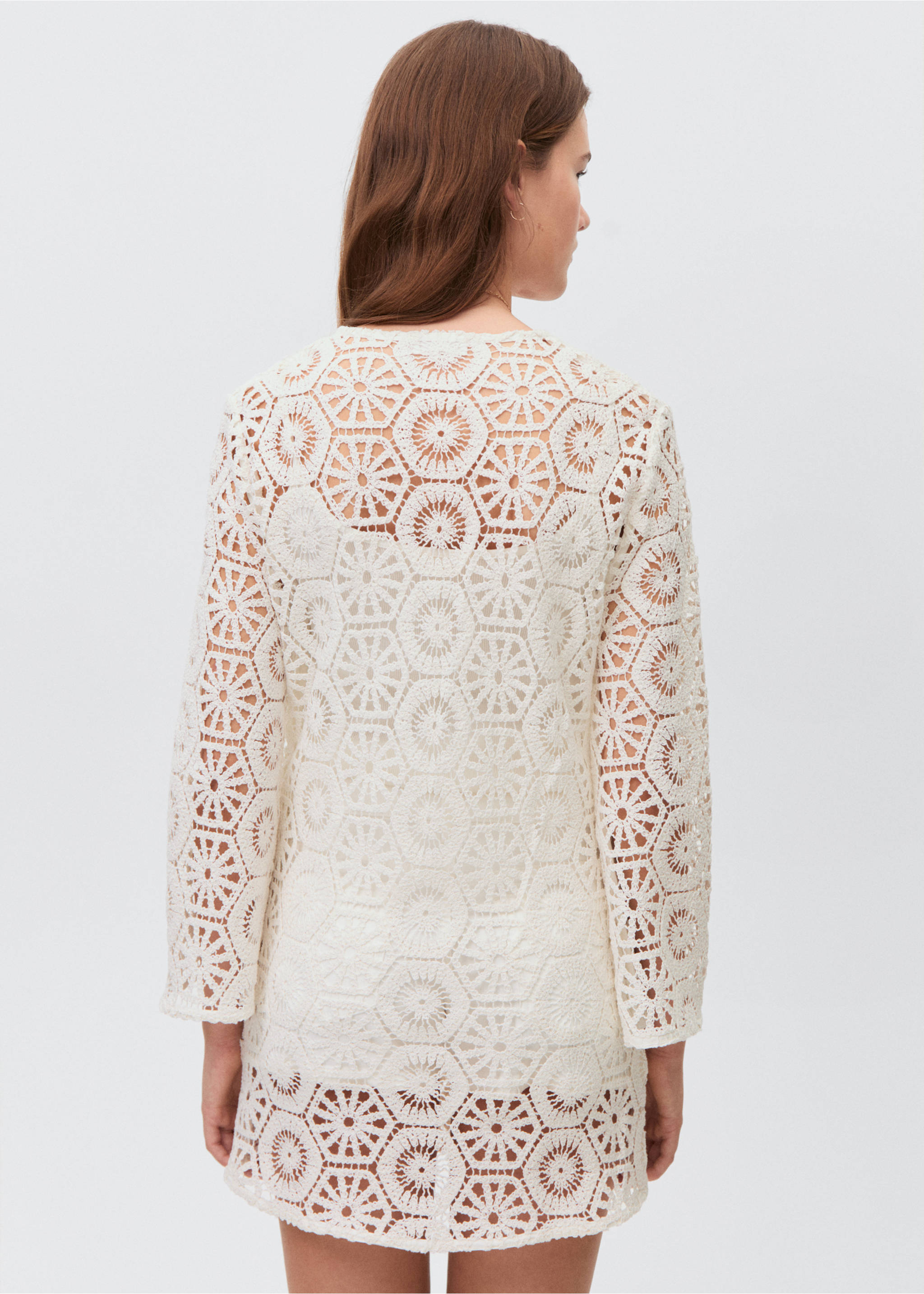 Vestito crochet trasparente - Retro dell'articolo, Bianco sporco. Ref: 87098265-00.