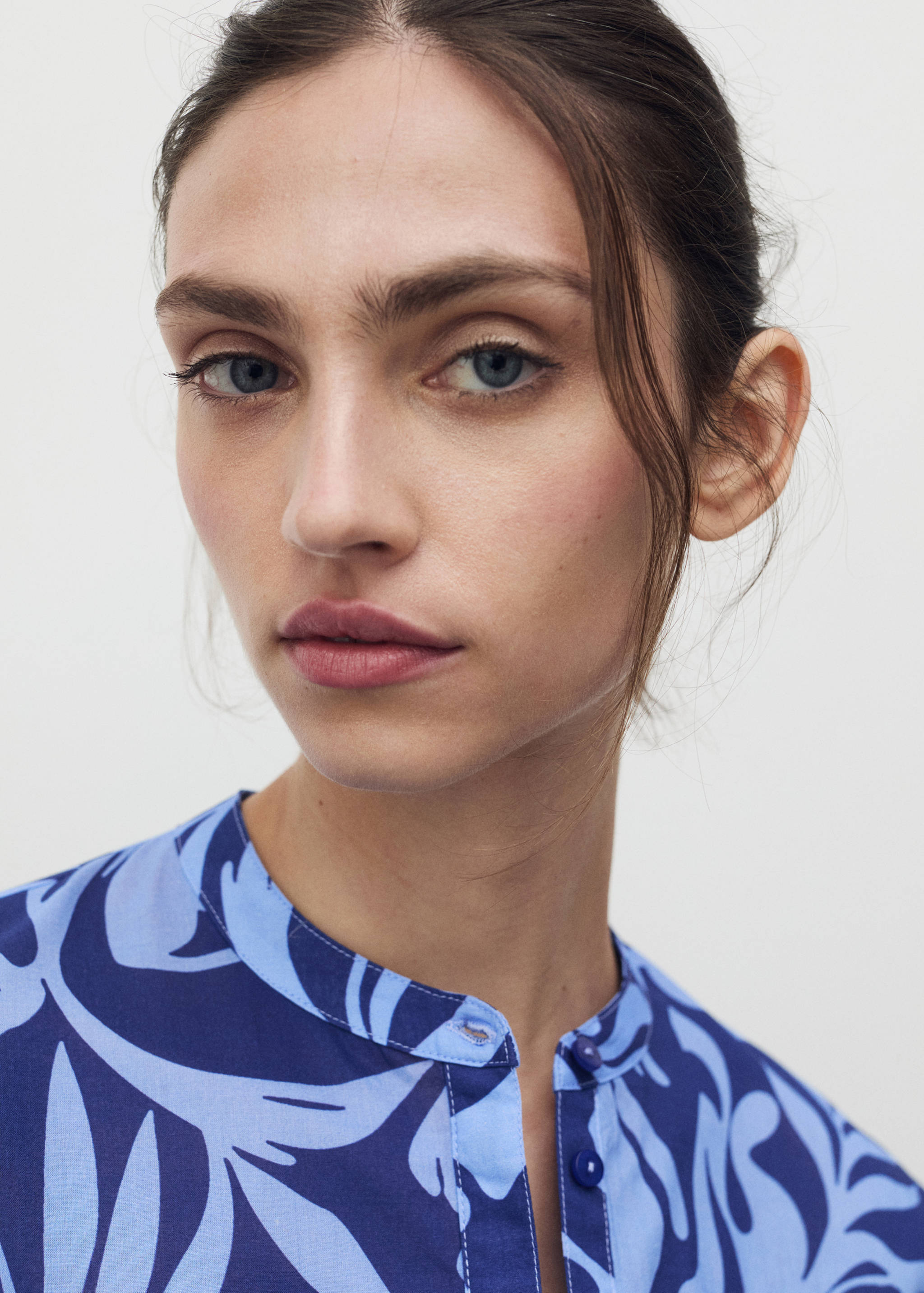 Two-tone printed cotton caftan - Details of the article 1