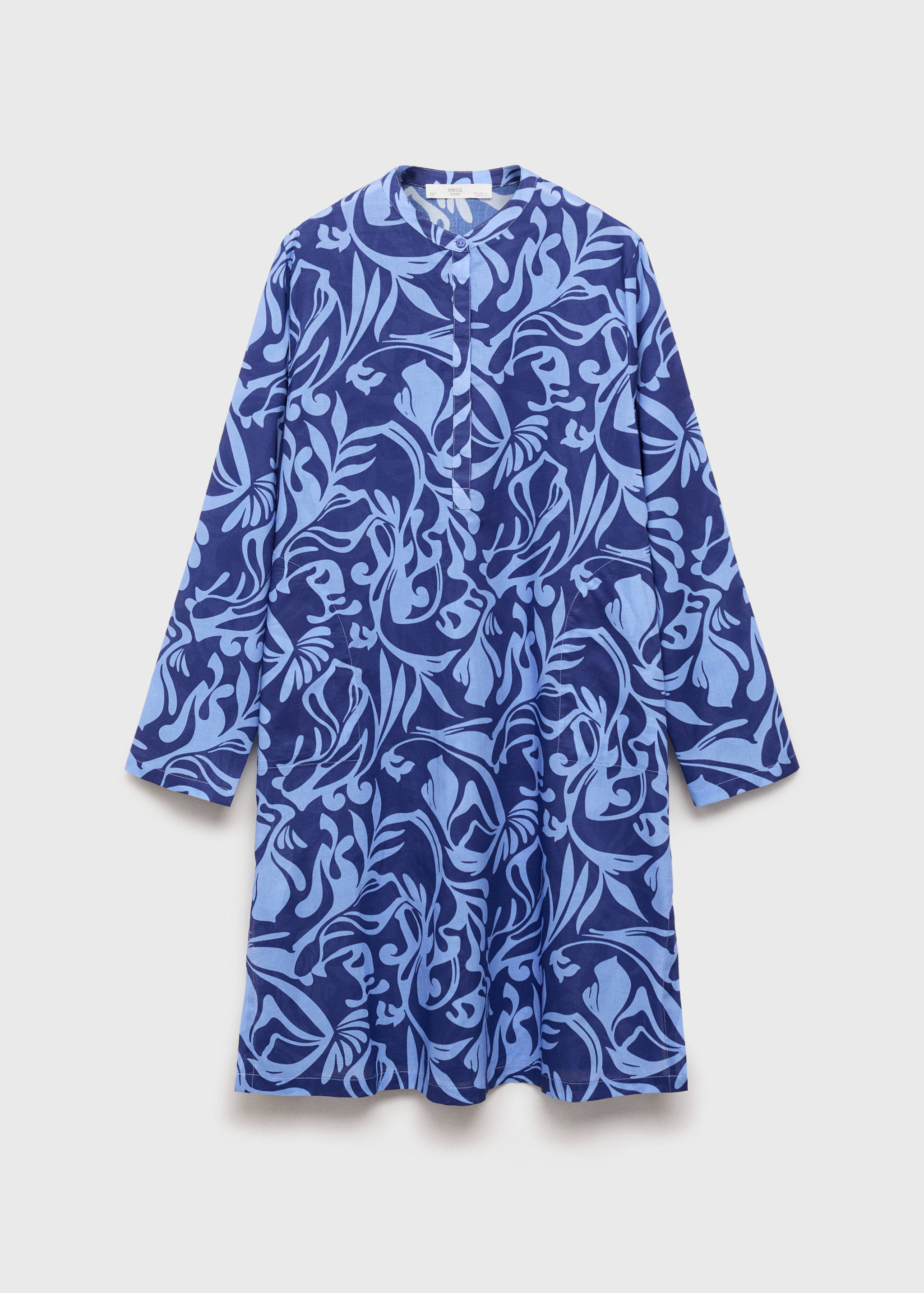 Two-tone printed cotton caftan - Article without model