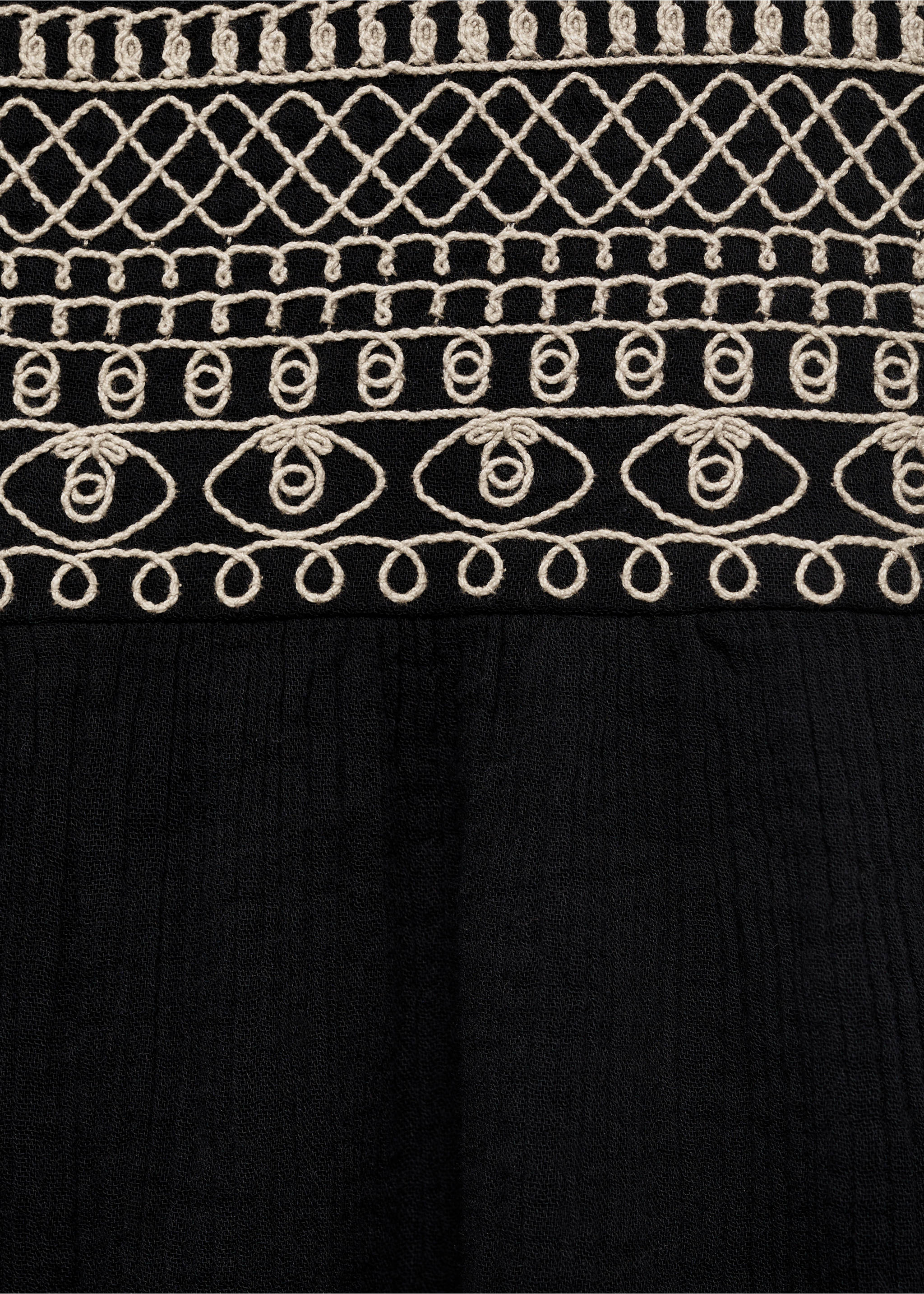 Embroidered panel jumpsuit - Details of the article 0, Black. Ref: 87098270-00.