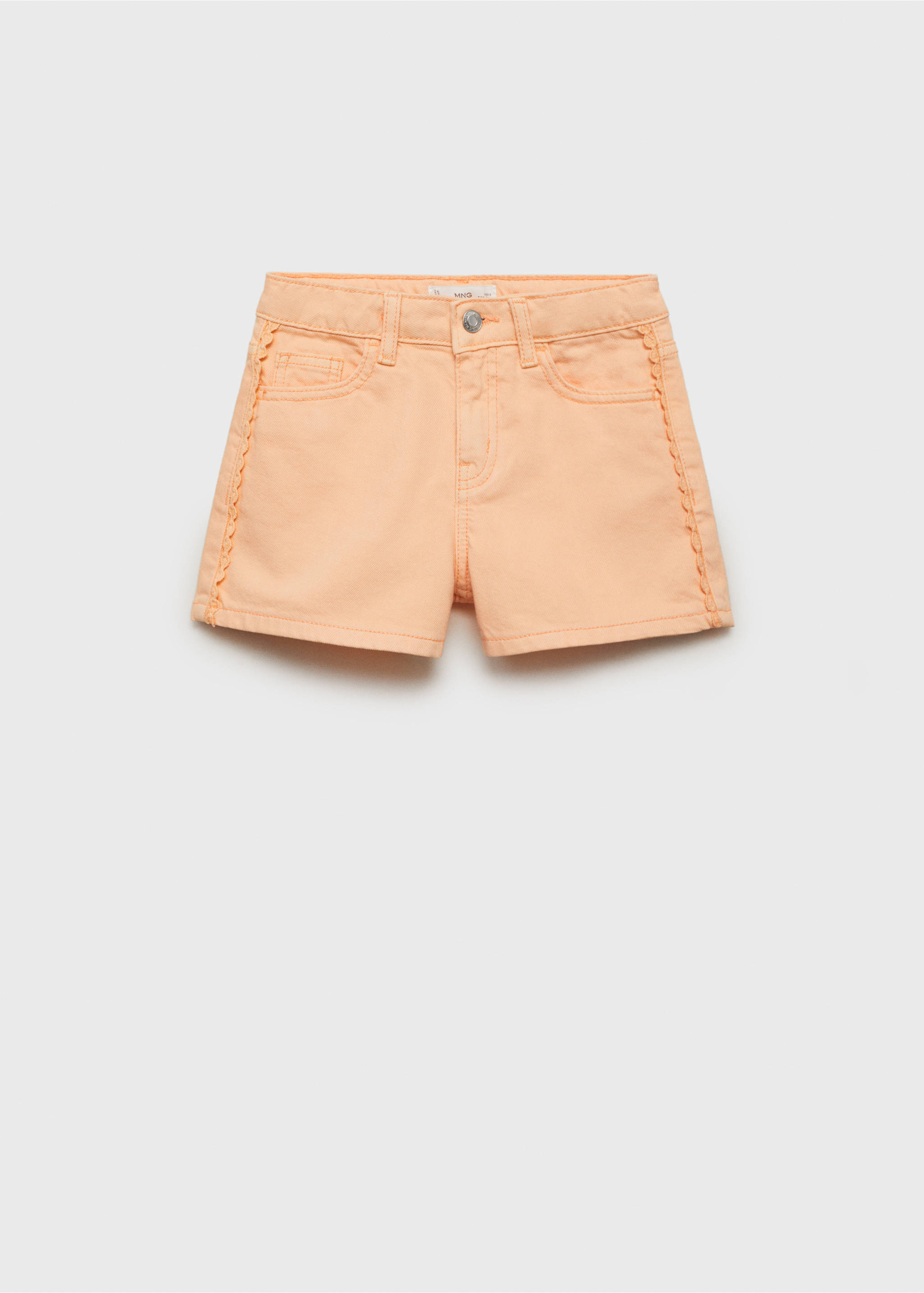 Jeansshorts mit seitlichem Detail - Artikel ohne Model, Mandarine. Ref: 87098272-00.