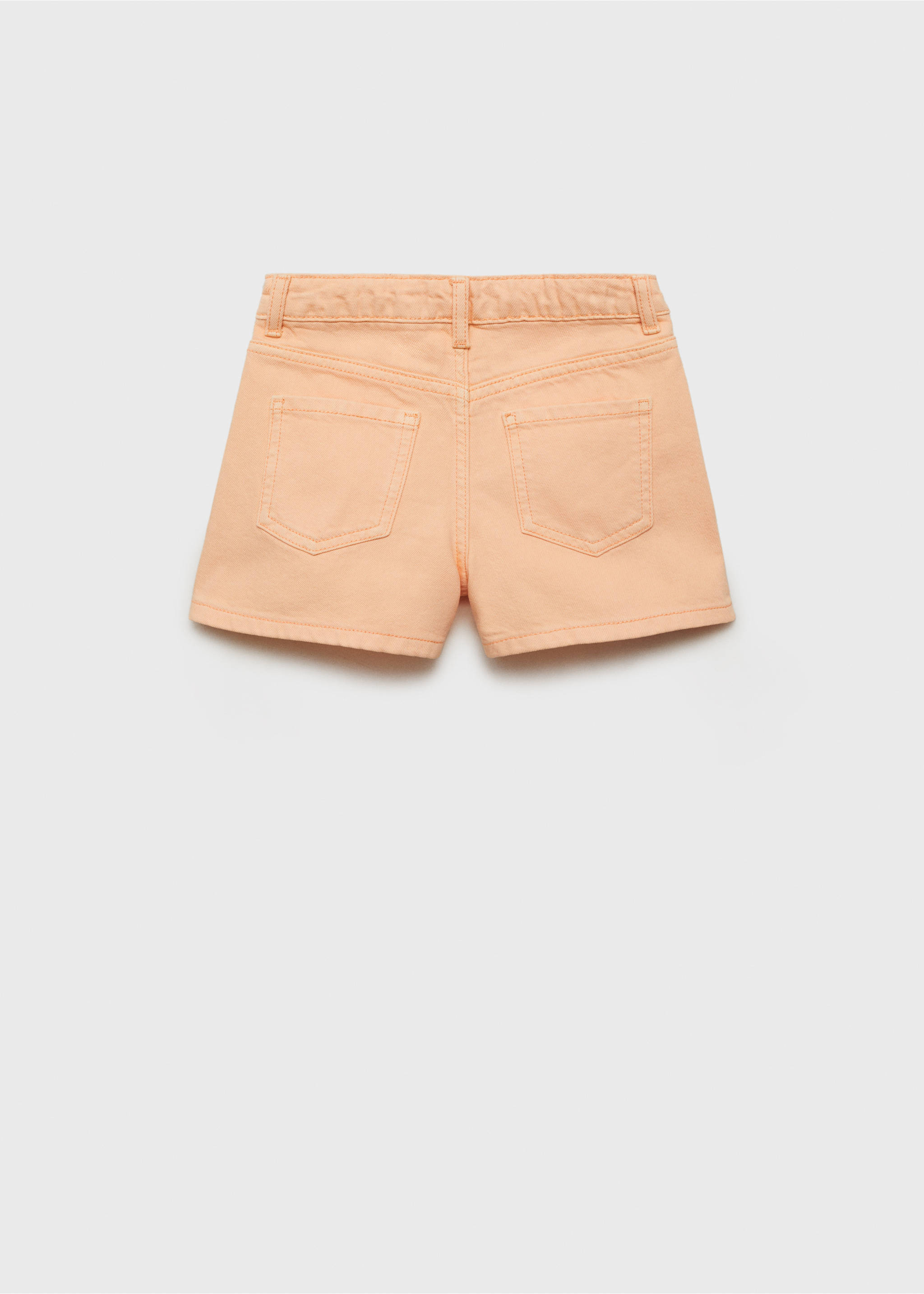 Jeansshorts mit seitlichem Detail - Rückseite des Artikels, Mandarine. Ref: 87098272-00.