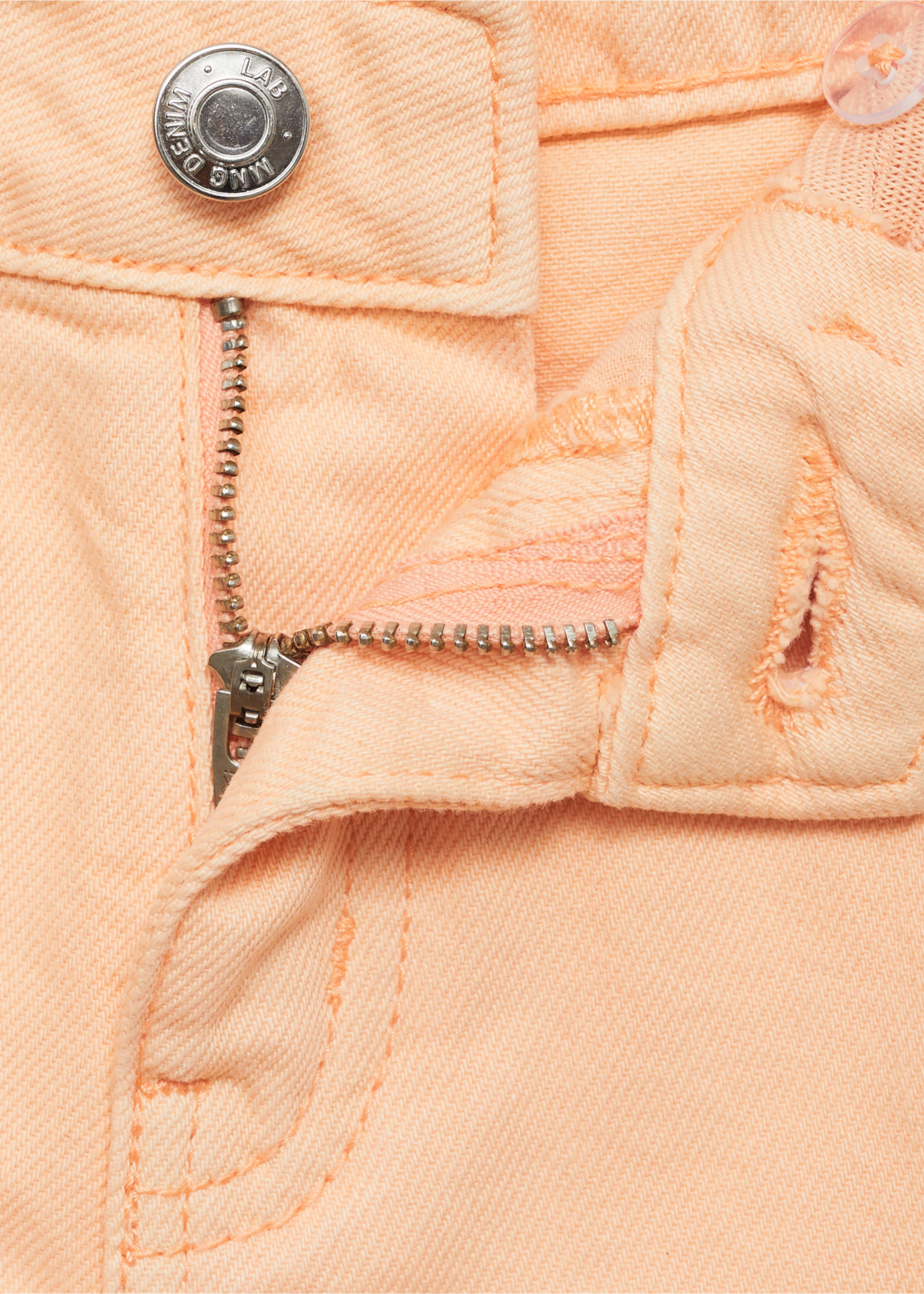 Jeansshorts mit seitlichem Detail - Detail des Artikels 8, Mandarine. Ref: 87098272-00.