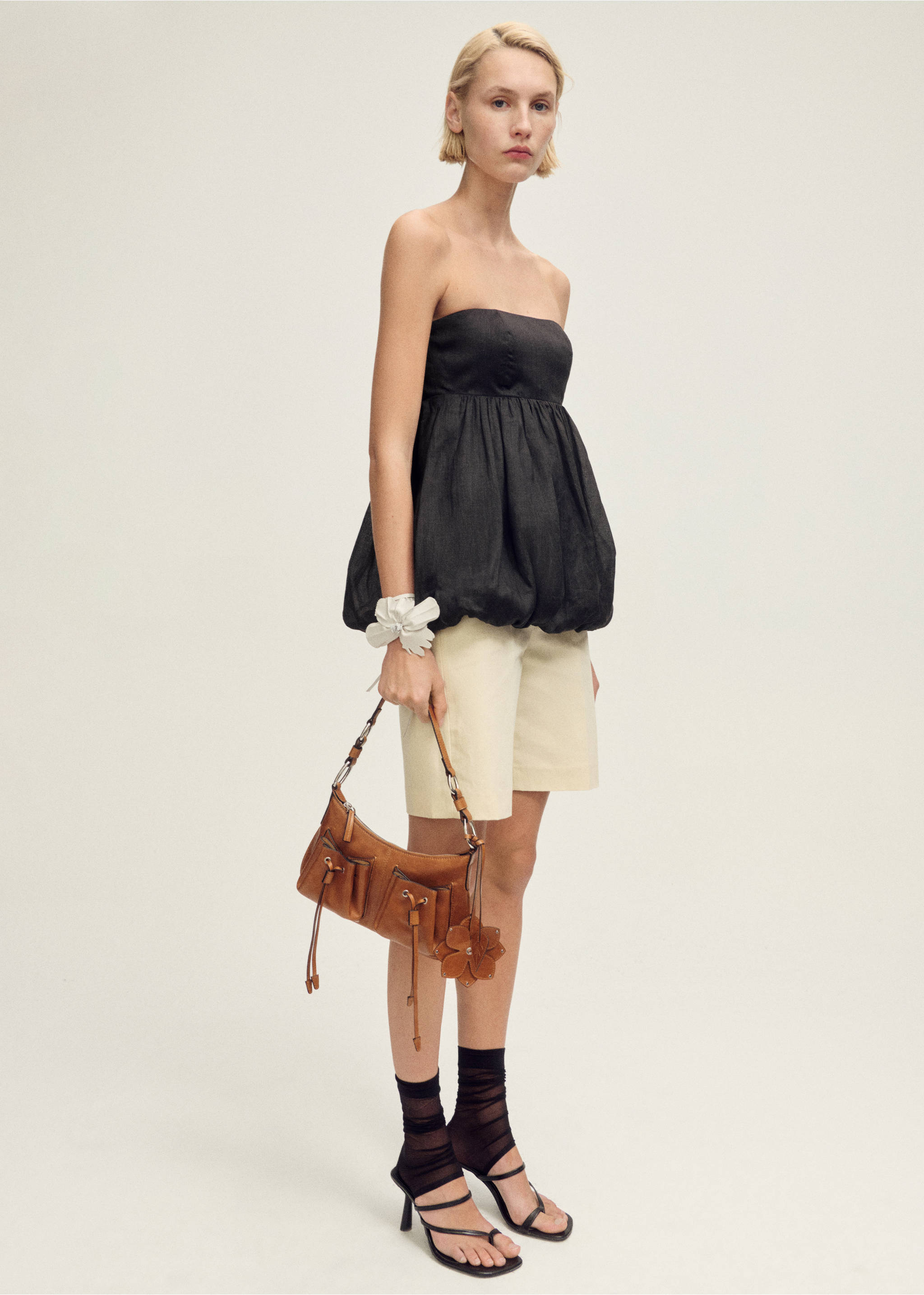 Top a palloncino ramio - Piano generale, Nero. Ref: 87098274-00.