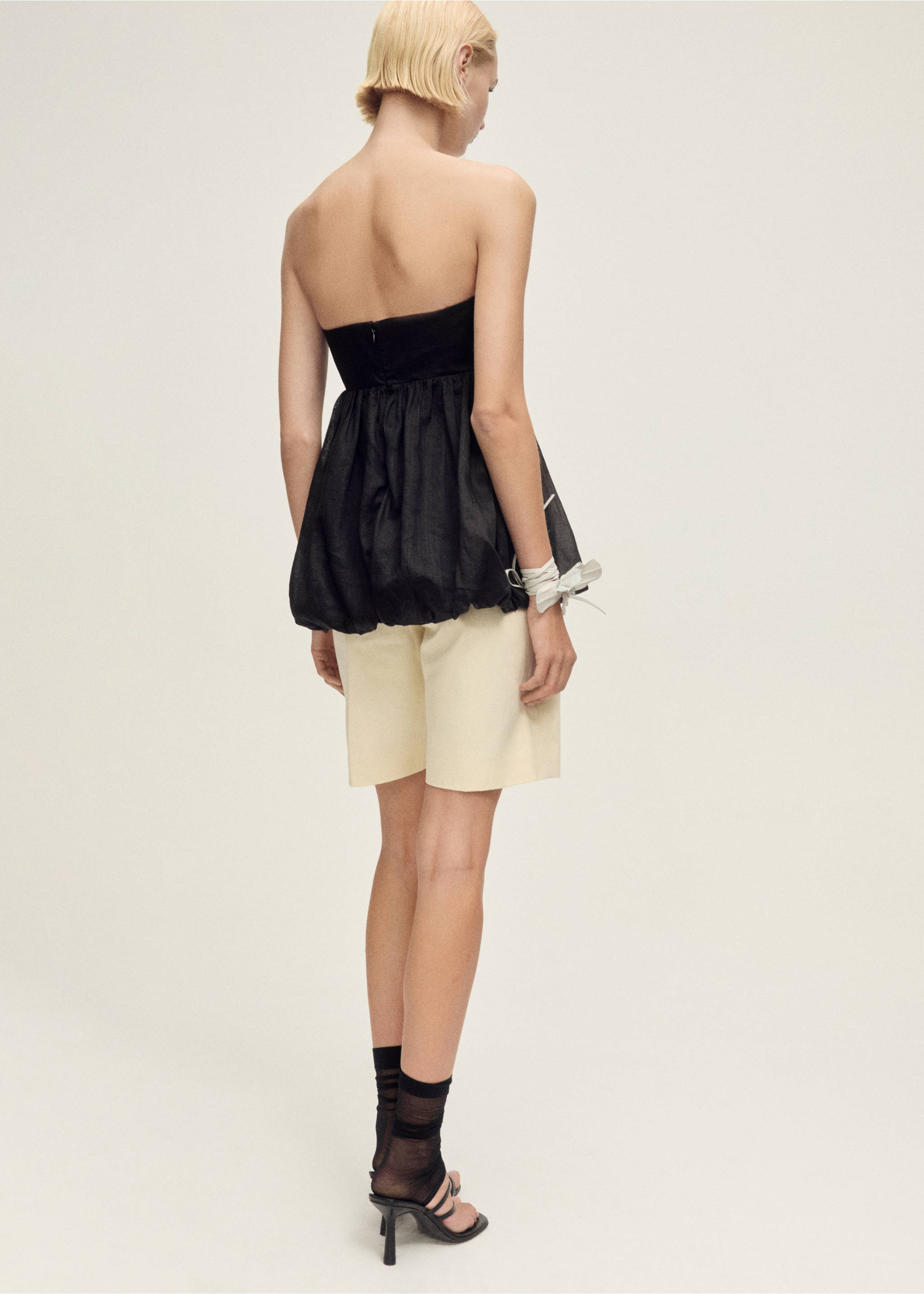 Top a palloncino ramio - Retro dell'articolo, Nero. Ref: 87098274-00.